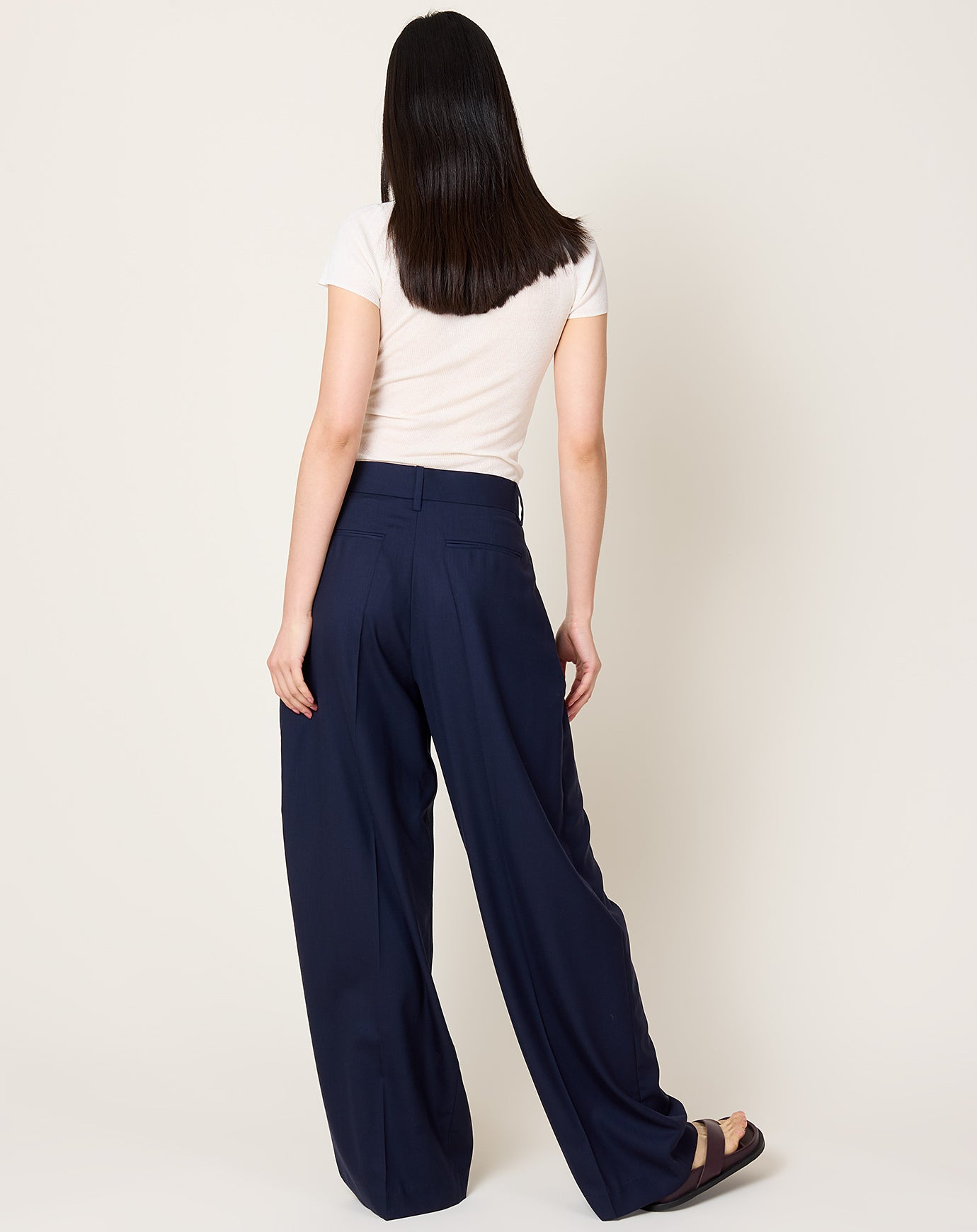 6397 3 Pleat Trouser in Navy