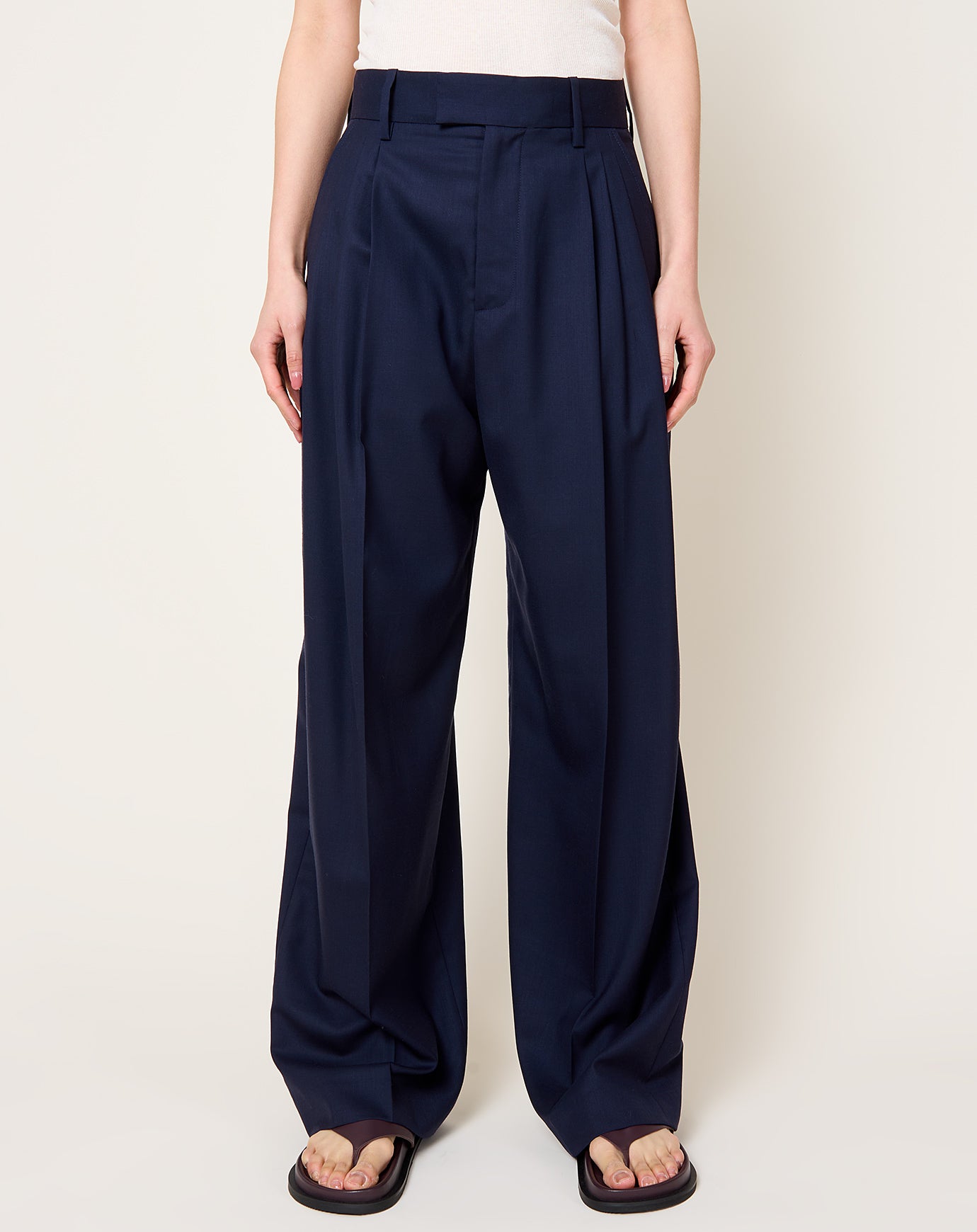 6397 3 Pleat Trouser in Navy