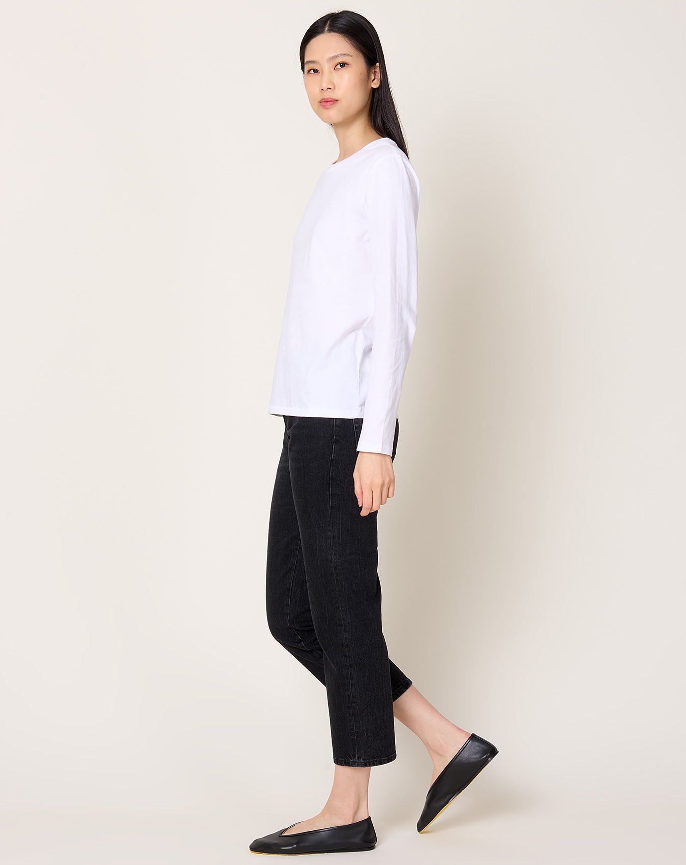 6397 L/S Mini Boy T in Optic White
