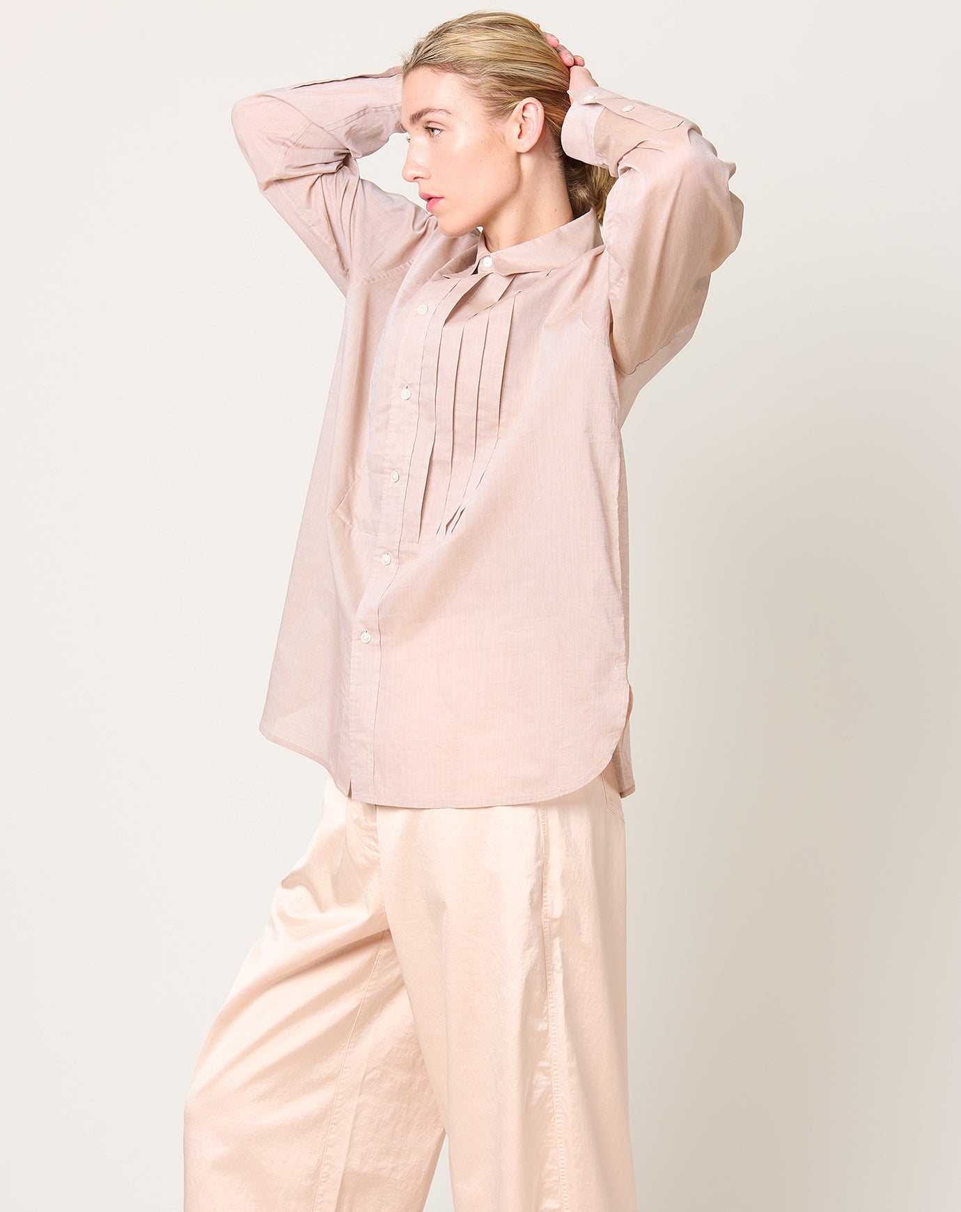 6397 Pleated Frank Shirt in Sand