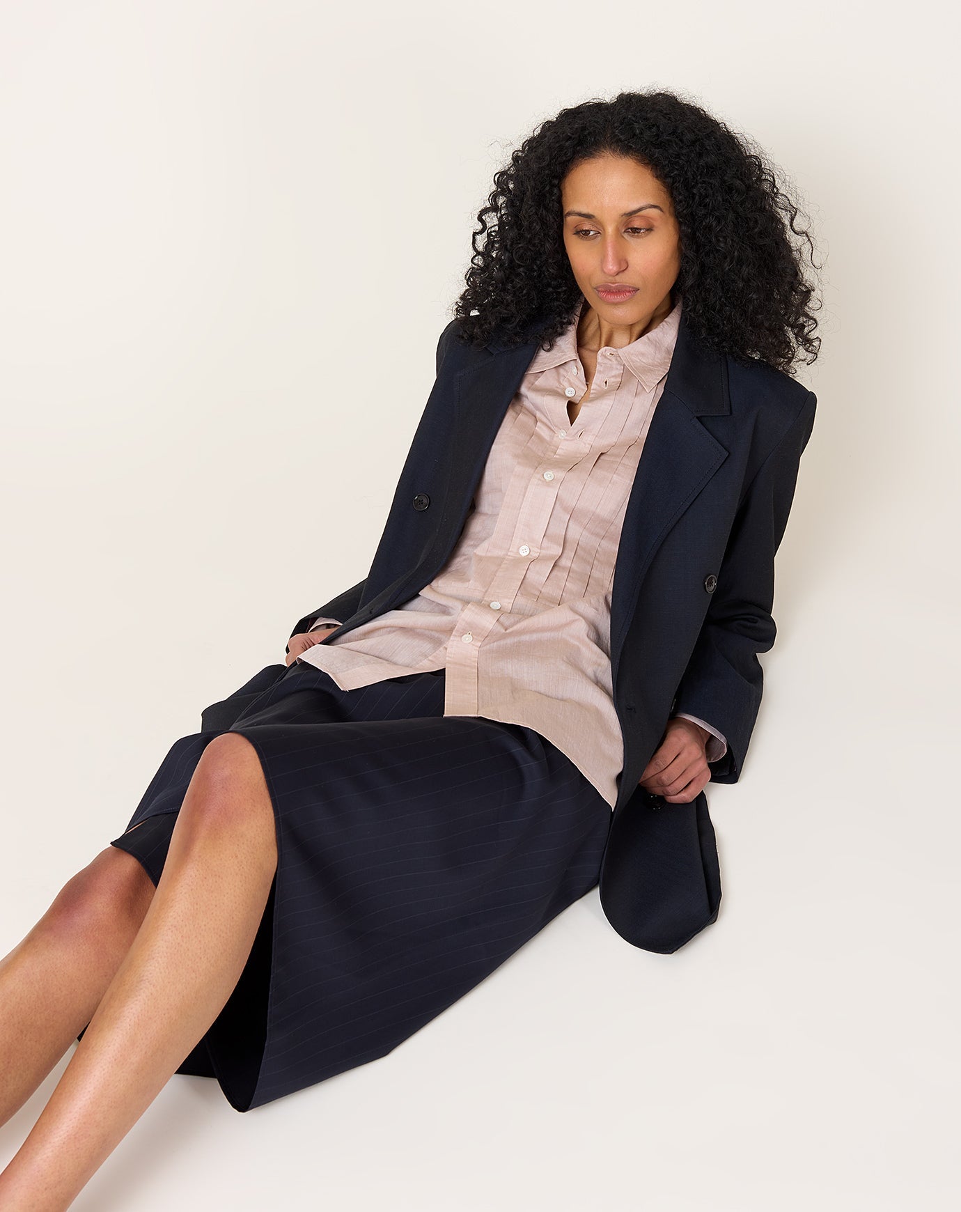 6397 Pleated Frank Shirt in Sand