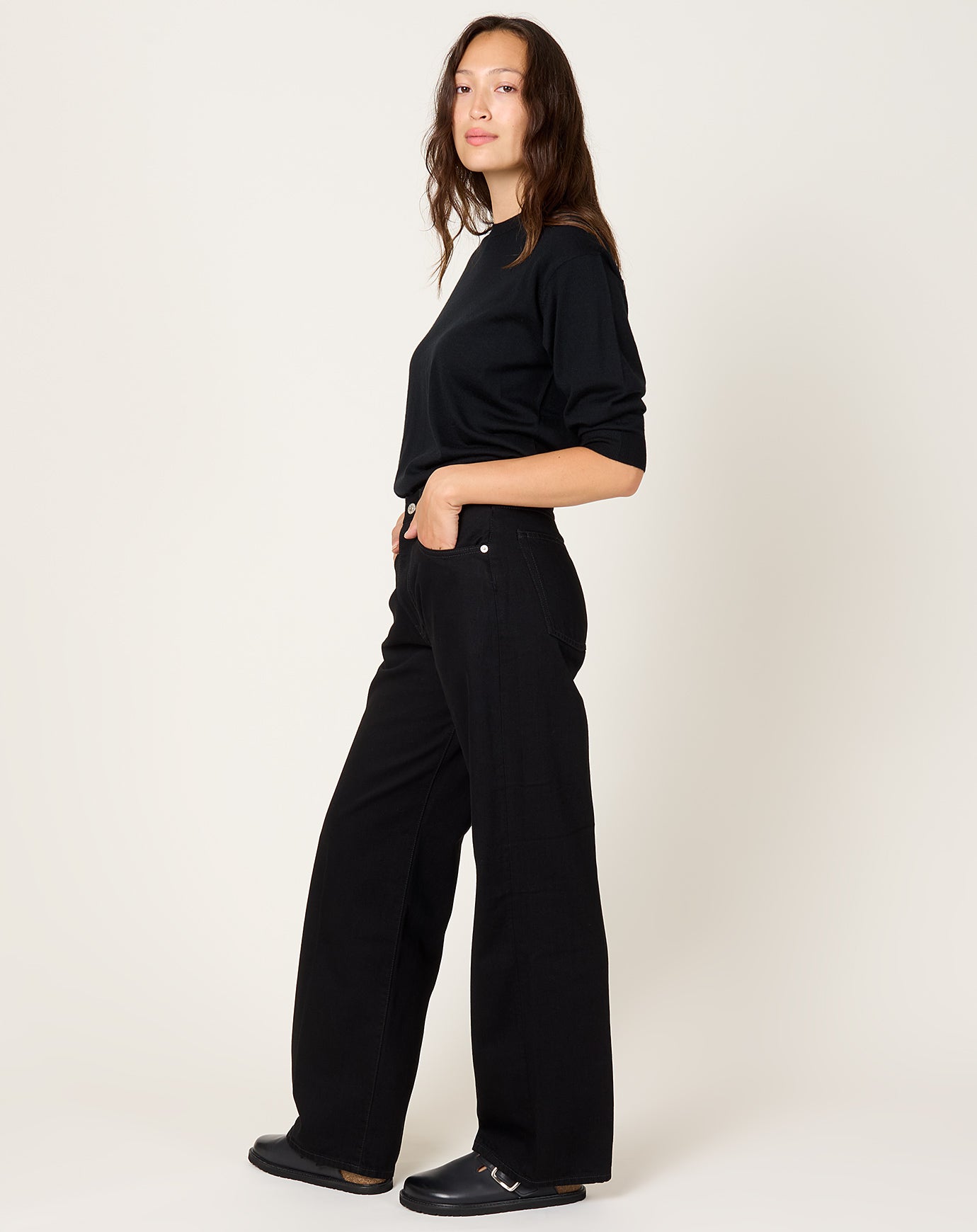 6397 Wide Jean in Stay Black