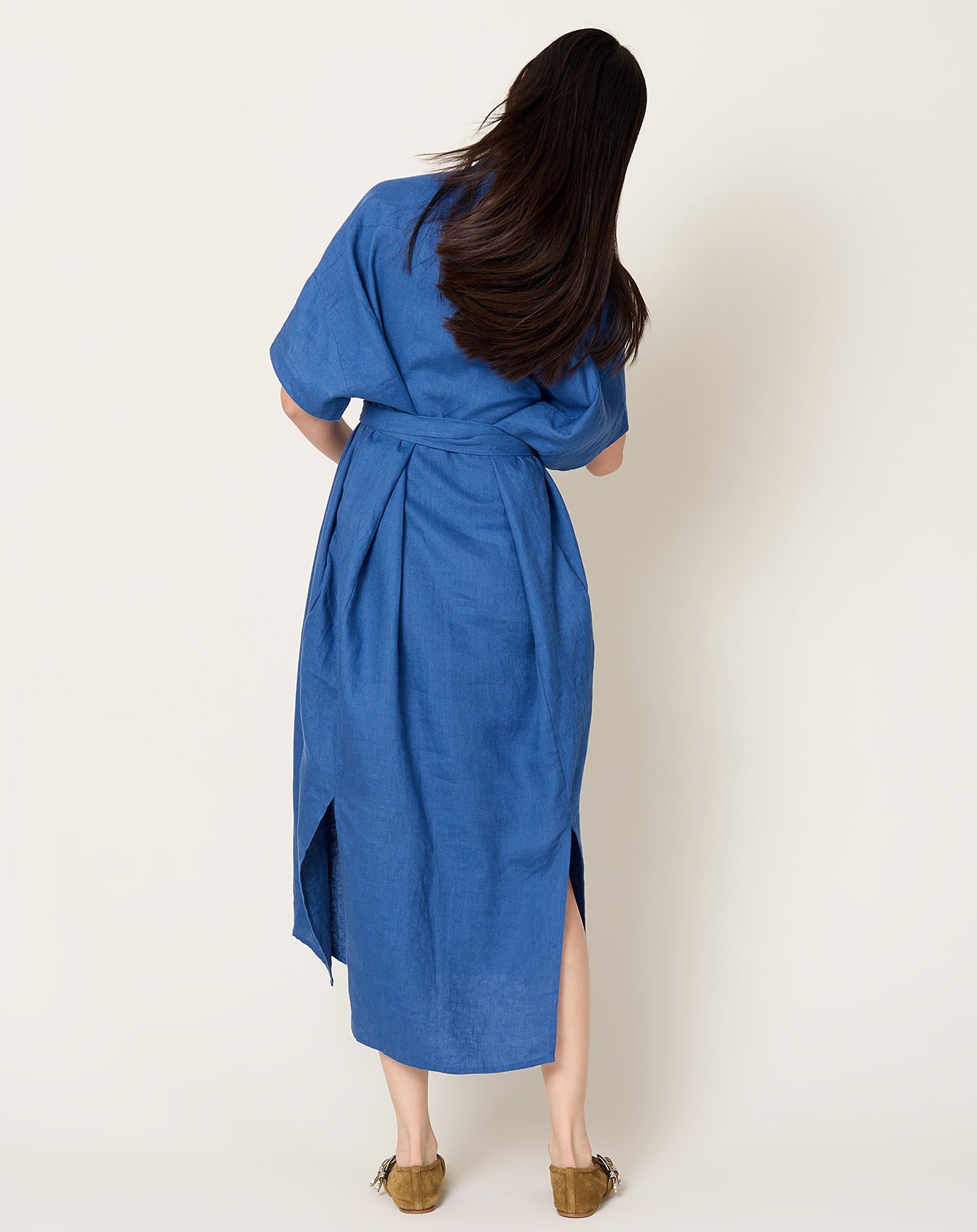 7115 by Szeki Linen Shirtdress in Cobalt