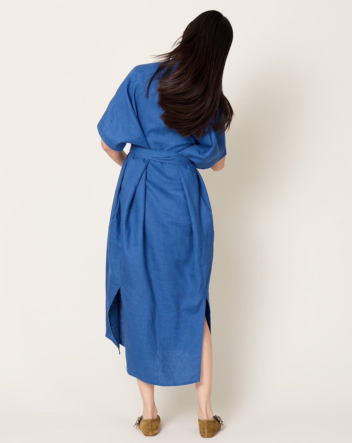 Linen Shirtdress in Cobalt | 7115 by Szeki