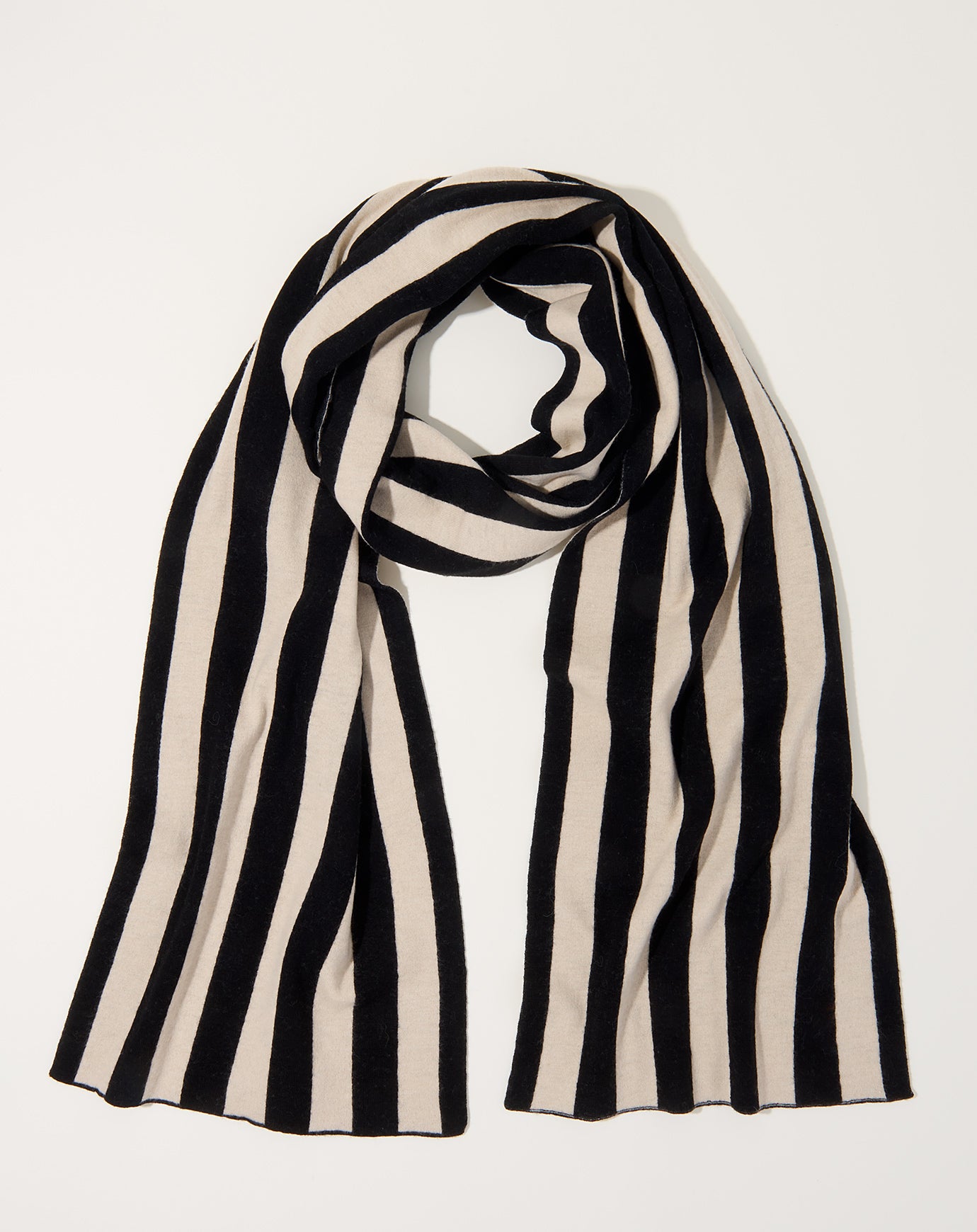Long Scarf in Beige Stripes