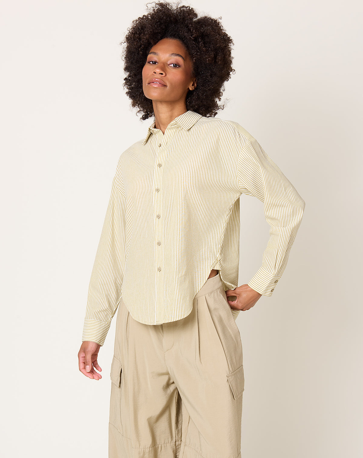 Striped Dolman Shirt in Mustard | 7115 by Szeki | Covet + Lou 