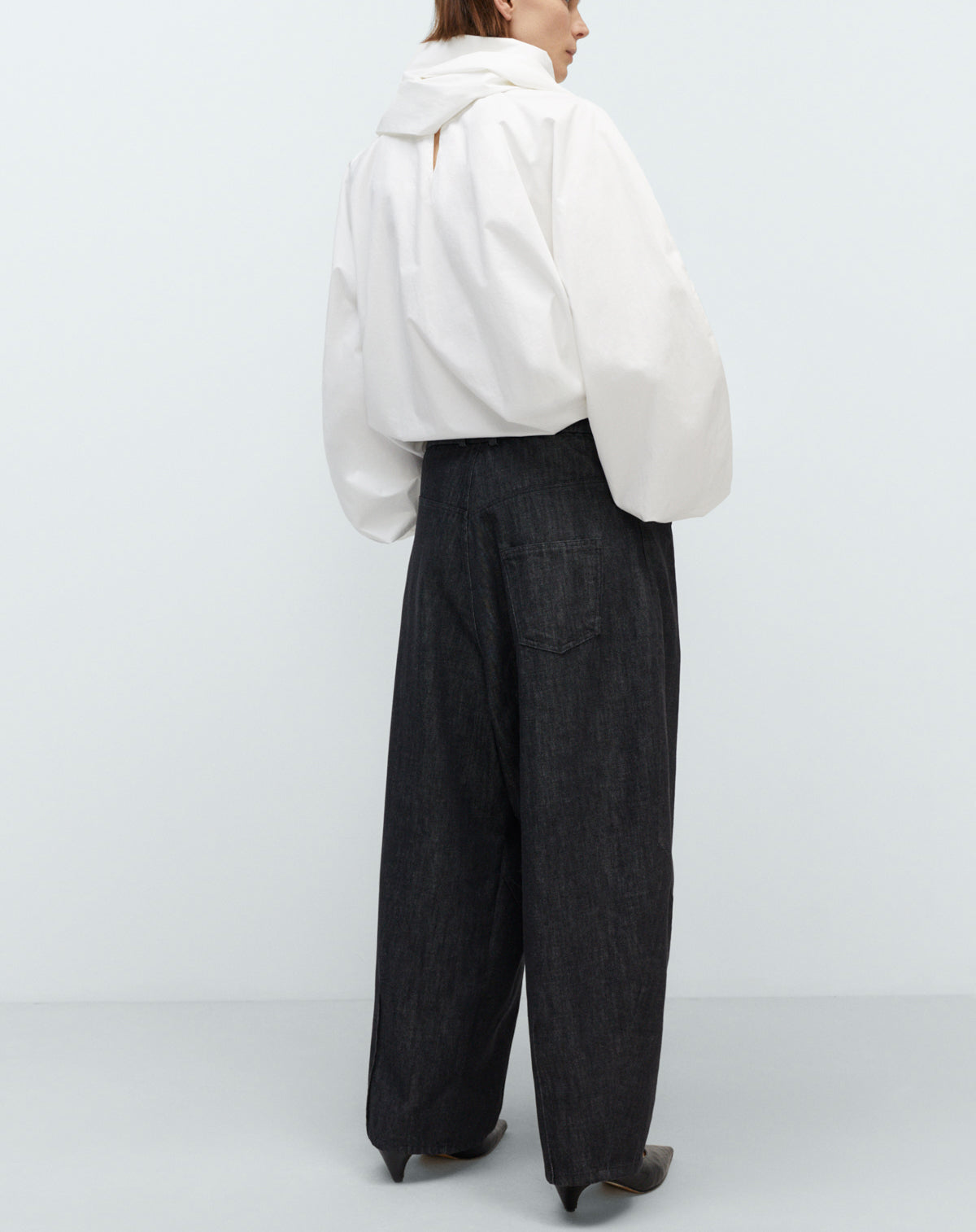 Cordera Denim Baggy Pants in Black
