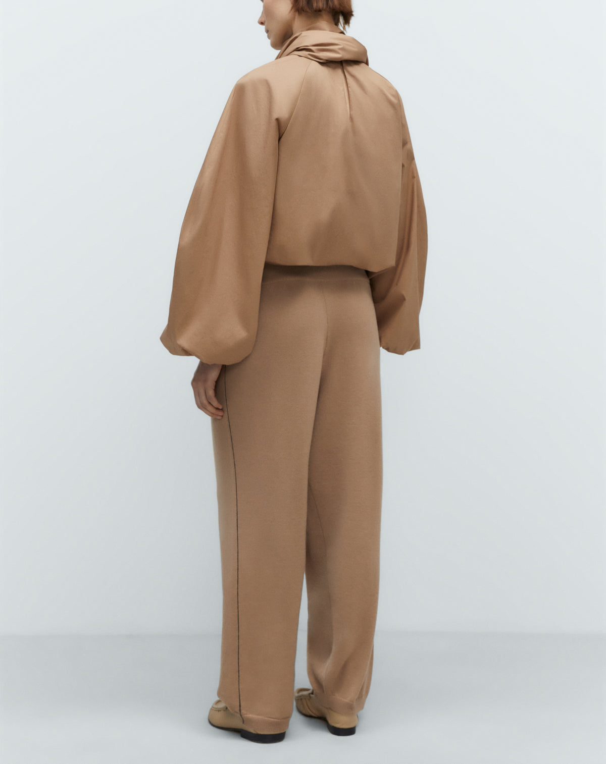 Cordera Merino Wool Straight Pants in Camel