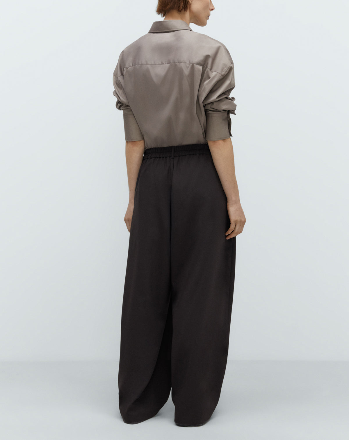 Cordera Tailoring Crossover Pants in Dark Brown