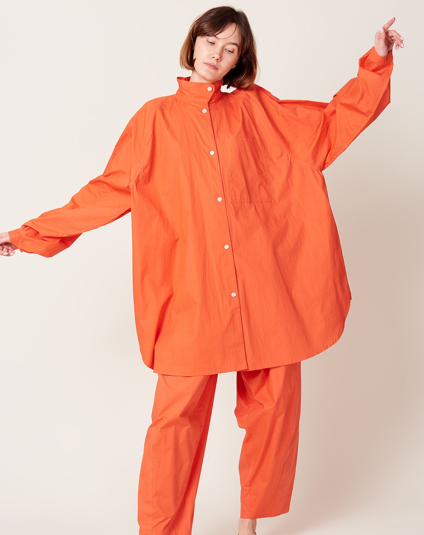 Anaak Joan Oversized Tunic in Rouge Orange