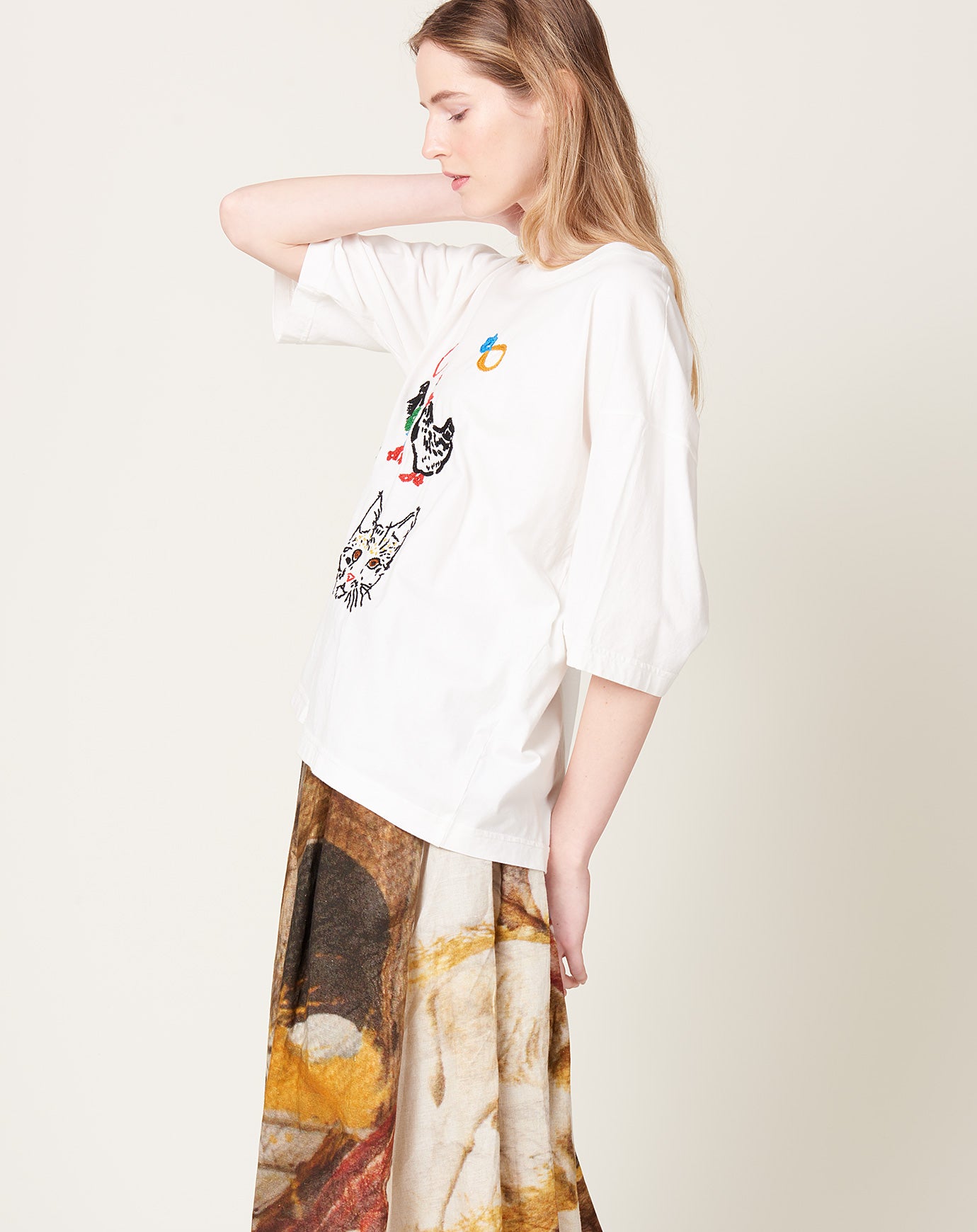 Anntian Hand Embroidered Animals Classic T-Shirt