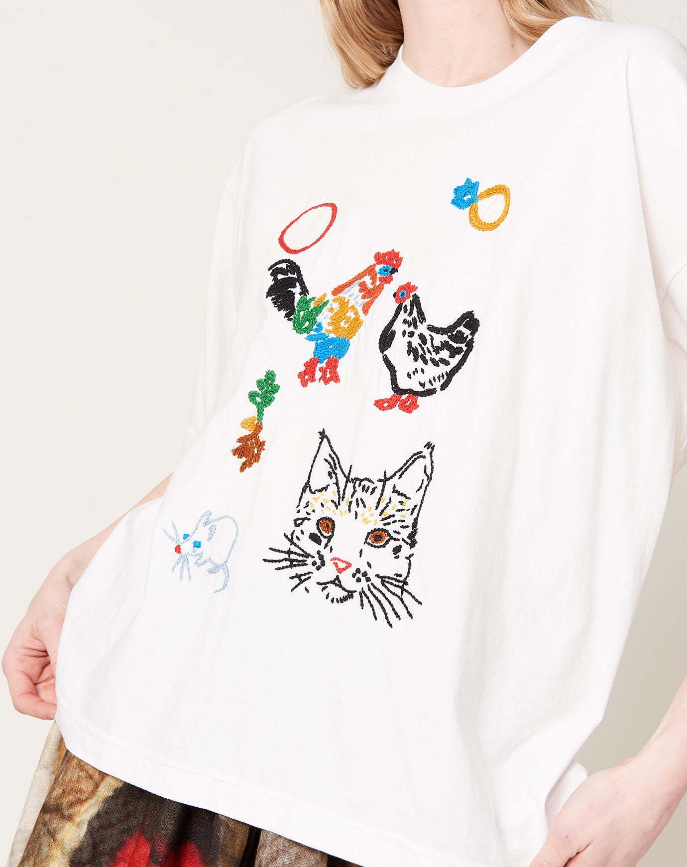 Anntian Hand Embroidered Animals Classic T-Shirt