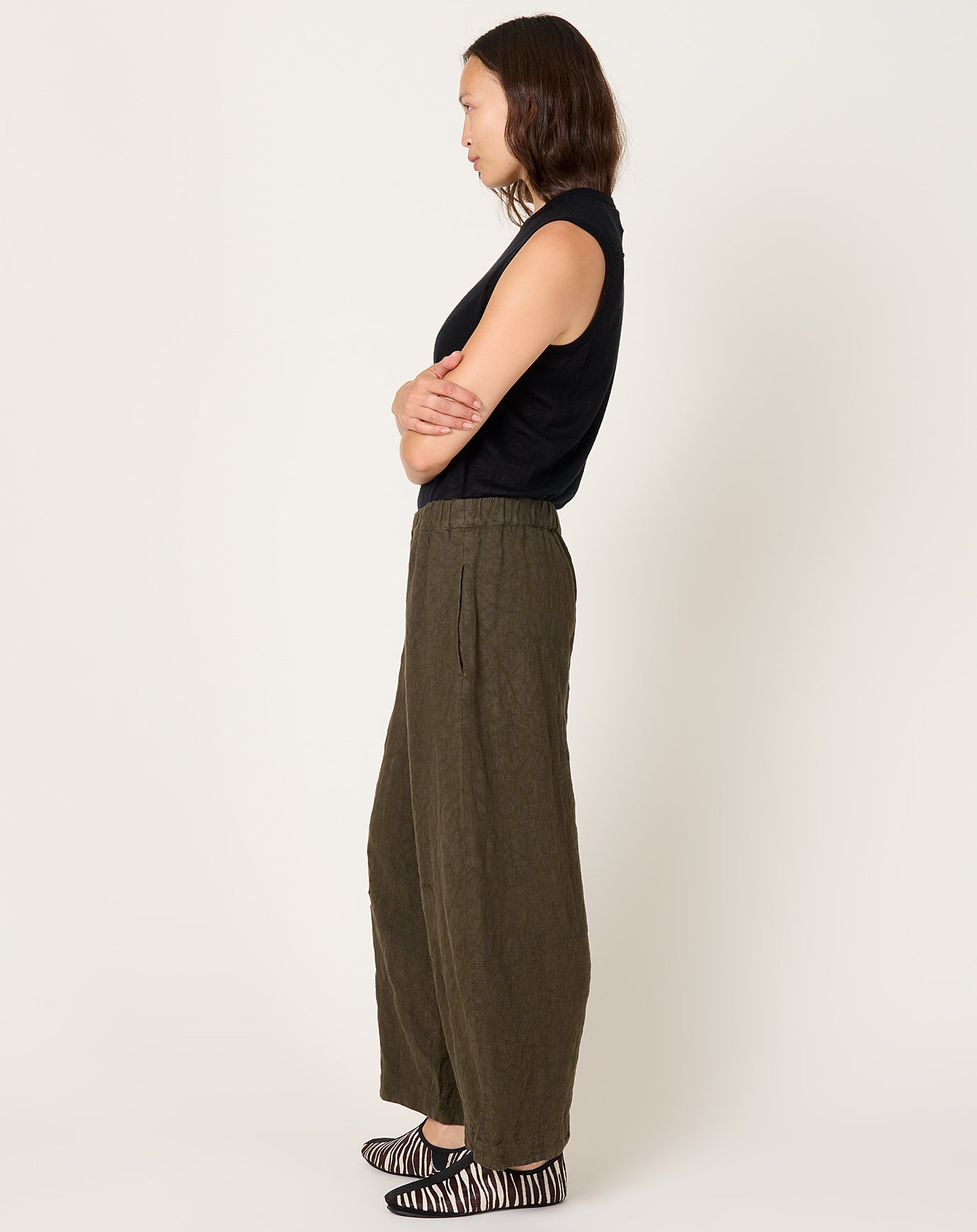 Anntian Heart Easy Pants in Overdyed Brown