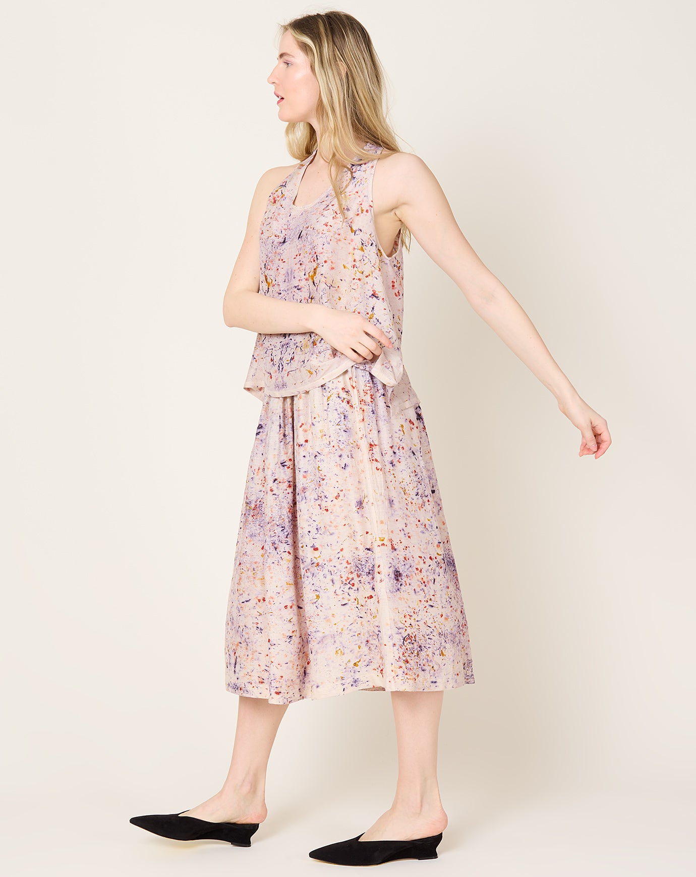 Anntian Silk Skirt in Bundle Plant Dye