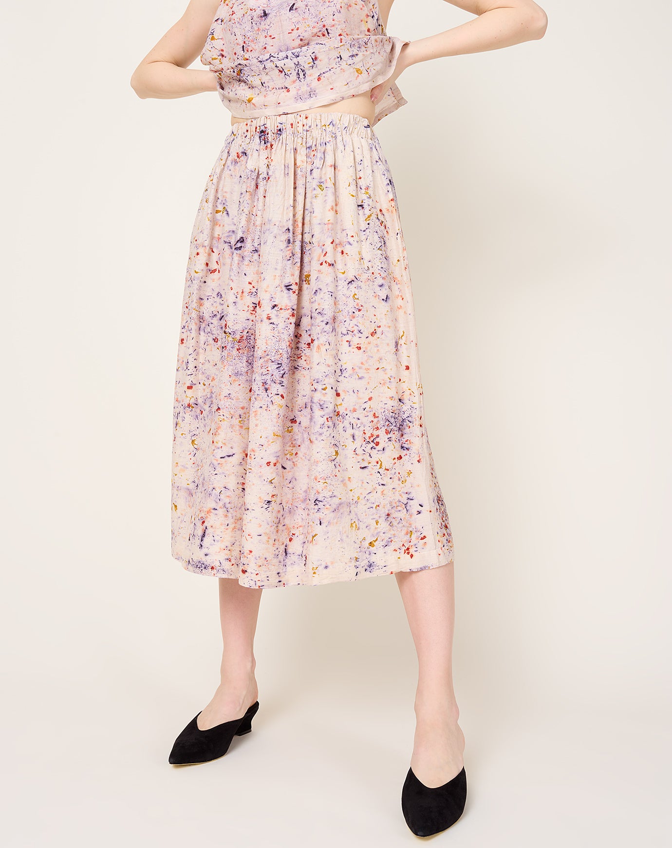 Anntian Silk Skirt in Bundle Plant Dye