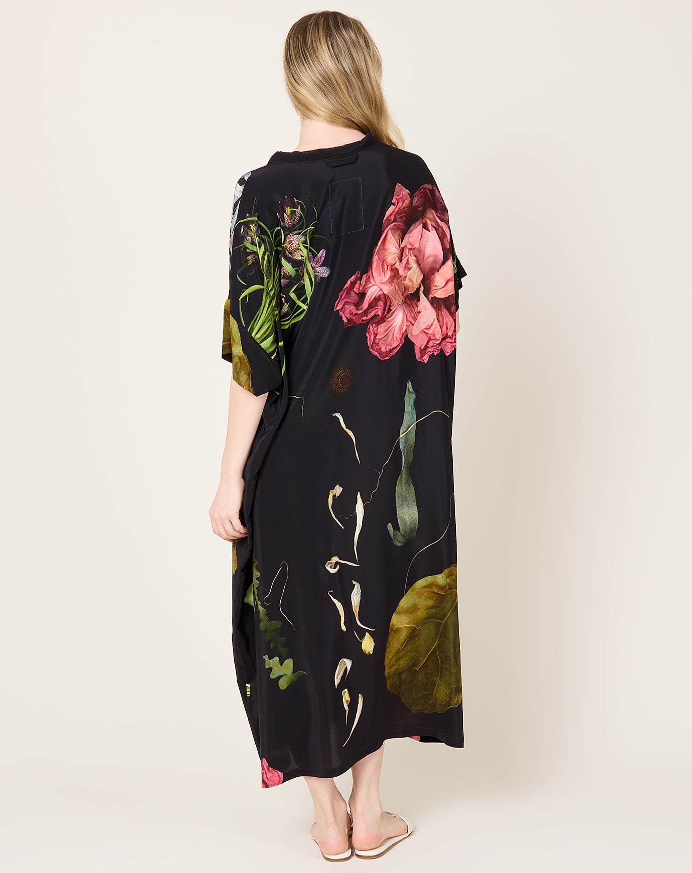 Anntian Silk Dress in PRINT C Big Flowers