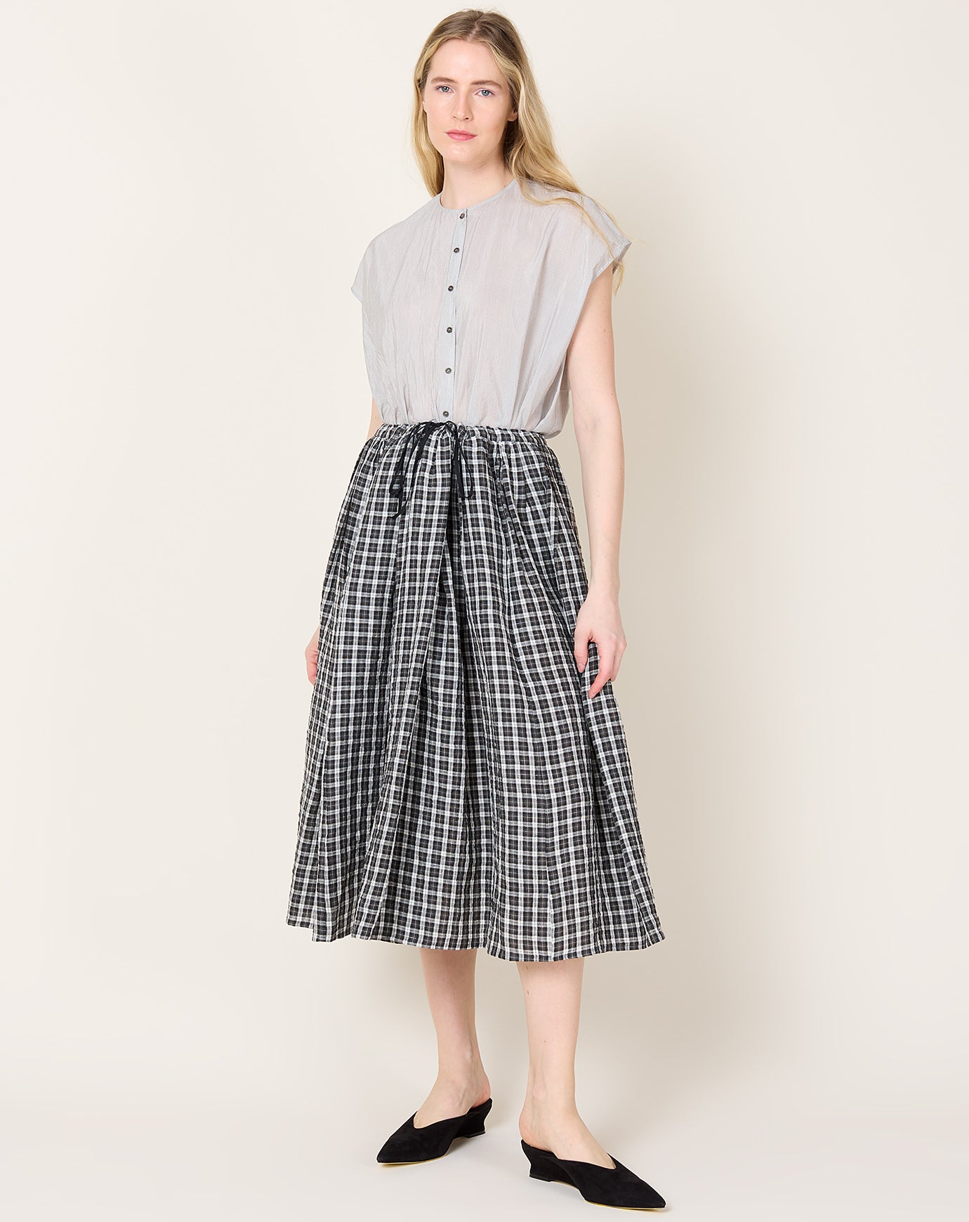 apuntob Tartan Linen Skirt
