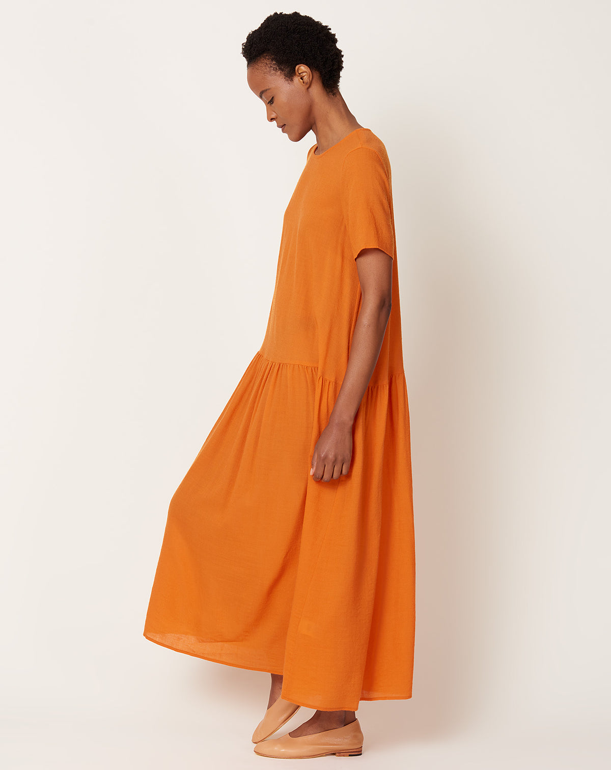 Drop Waist Dress in Clementine Wool Gauze | apuntob | Covet + Lou Medium