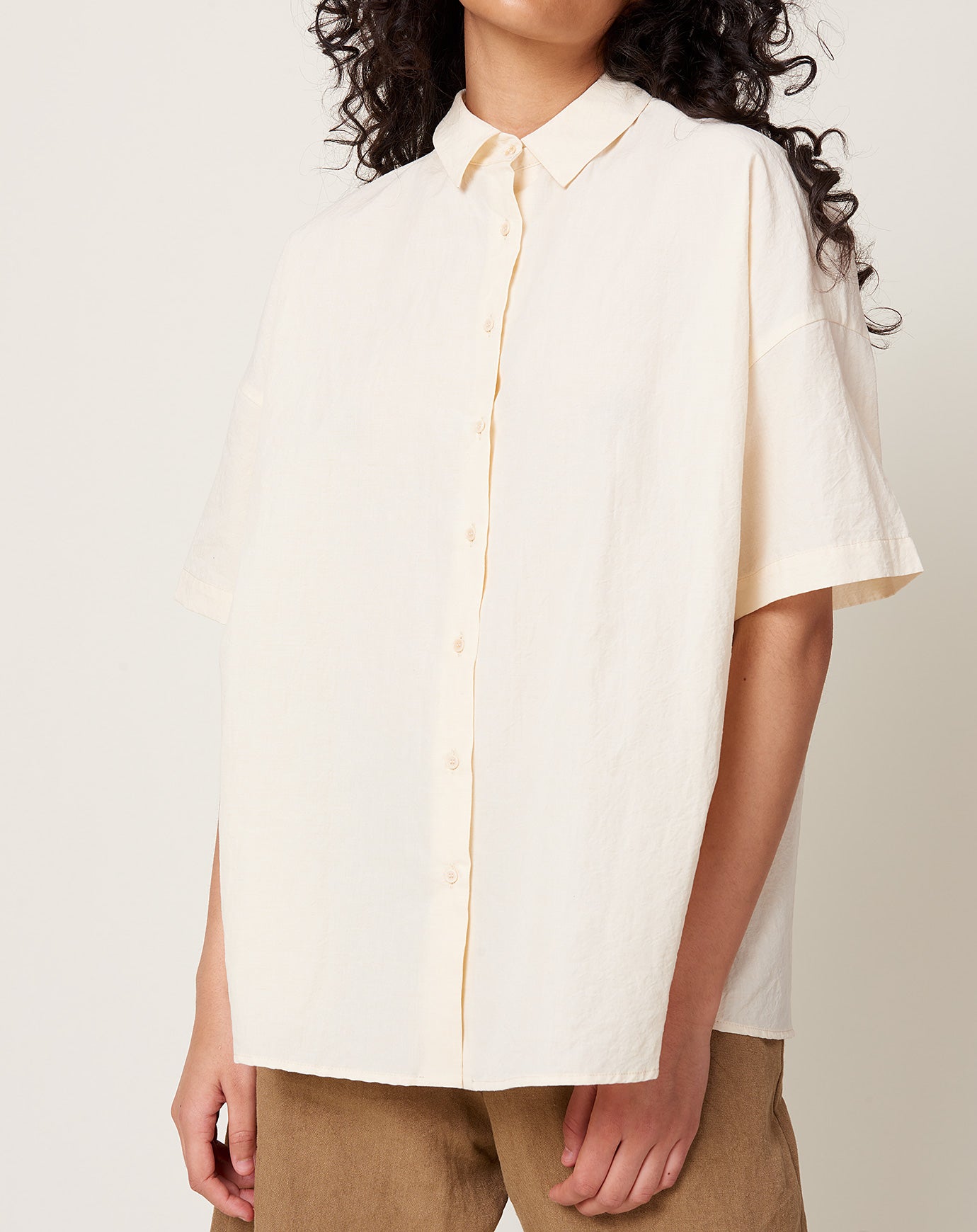 apuntob Cotton Linen Shirt in Natural