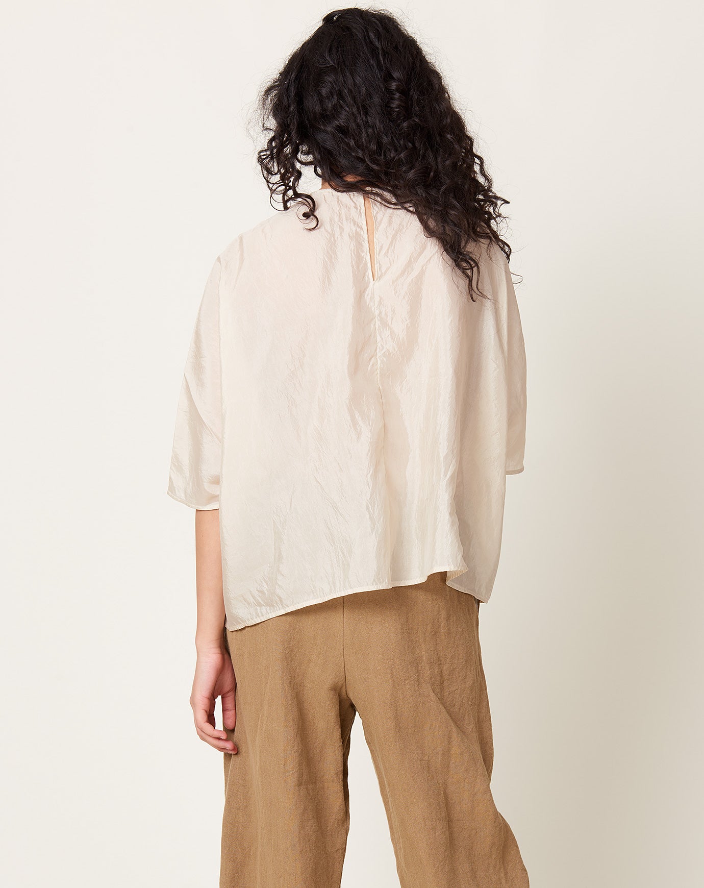 apuntob Silk Organza Shirt in Natural