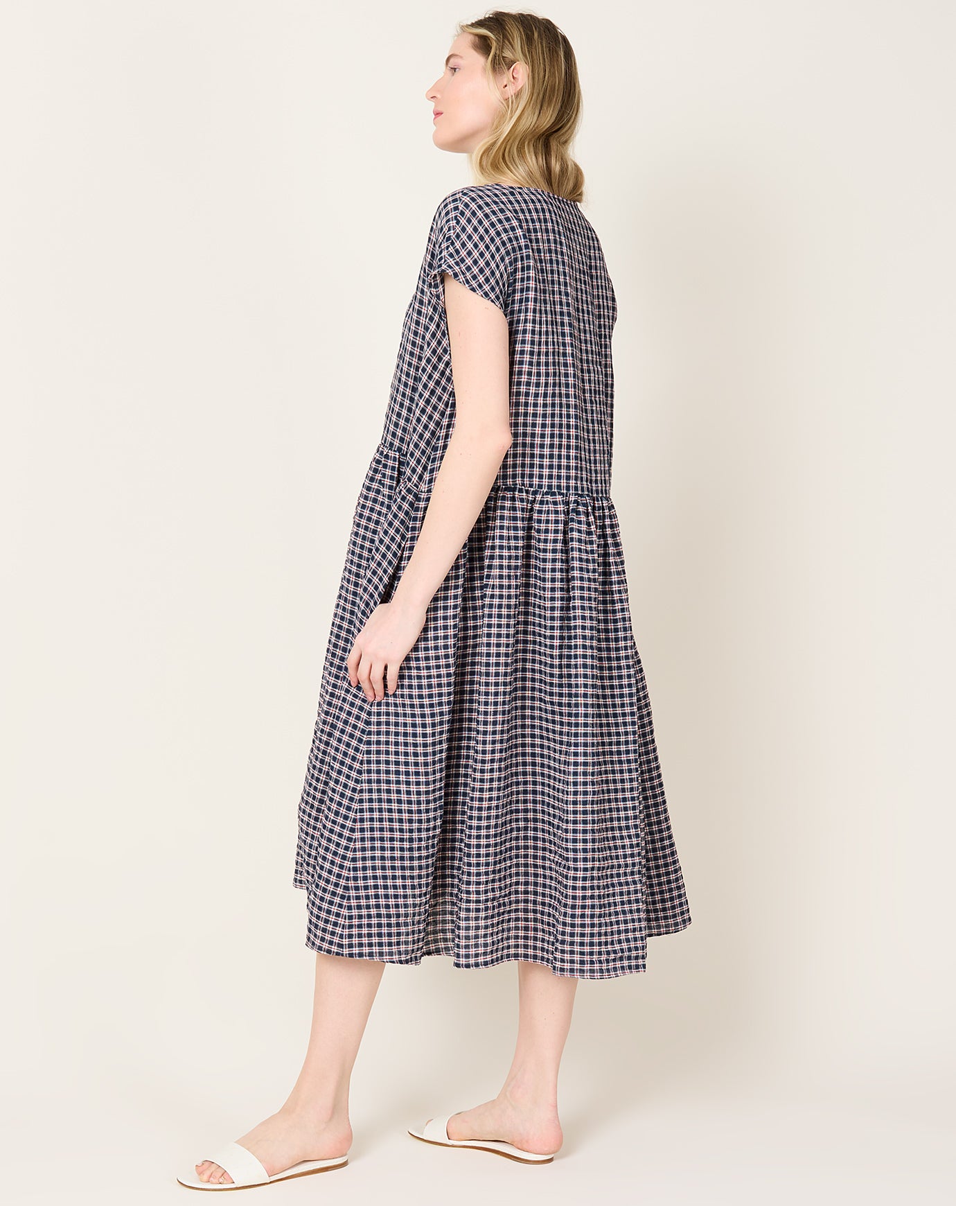 apuntob Tartan Linen Dress