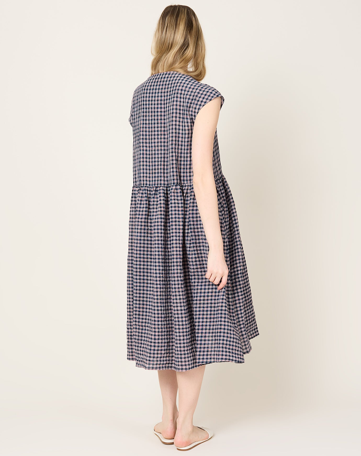 apuntob Tartan Linen Dress