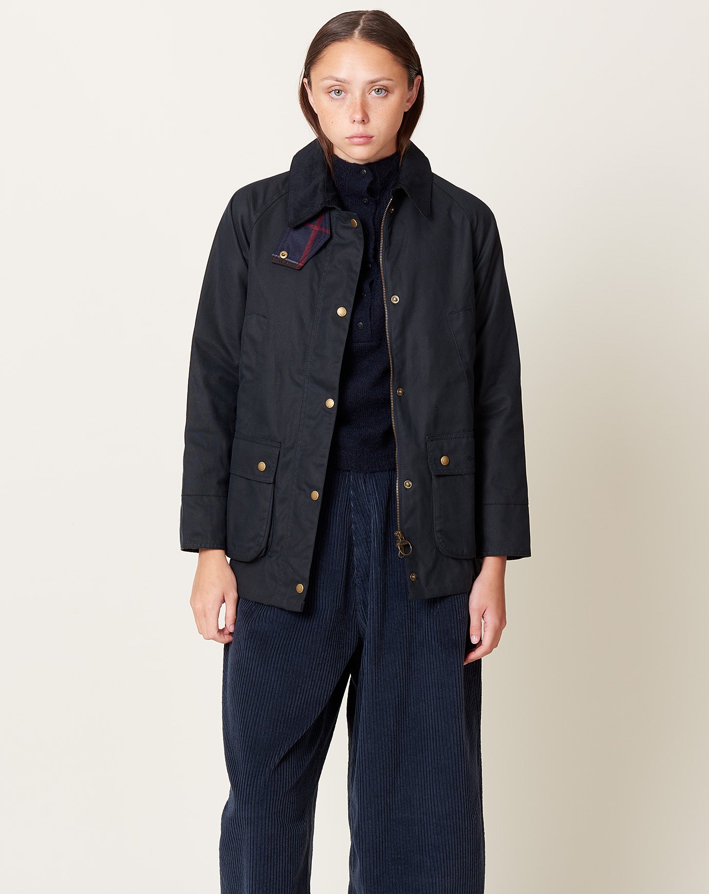 Barbour Acorn Wax Jacket in Navy