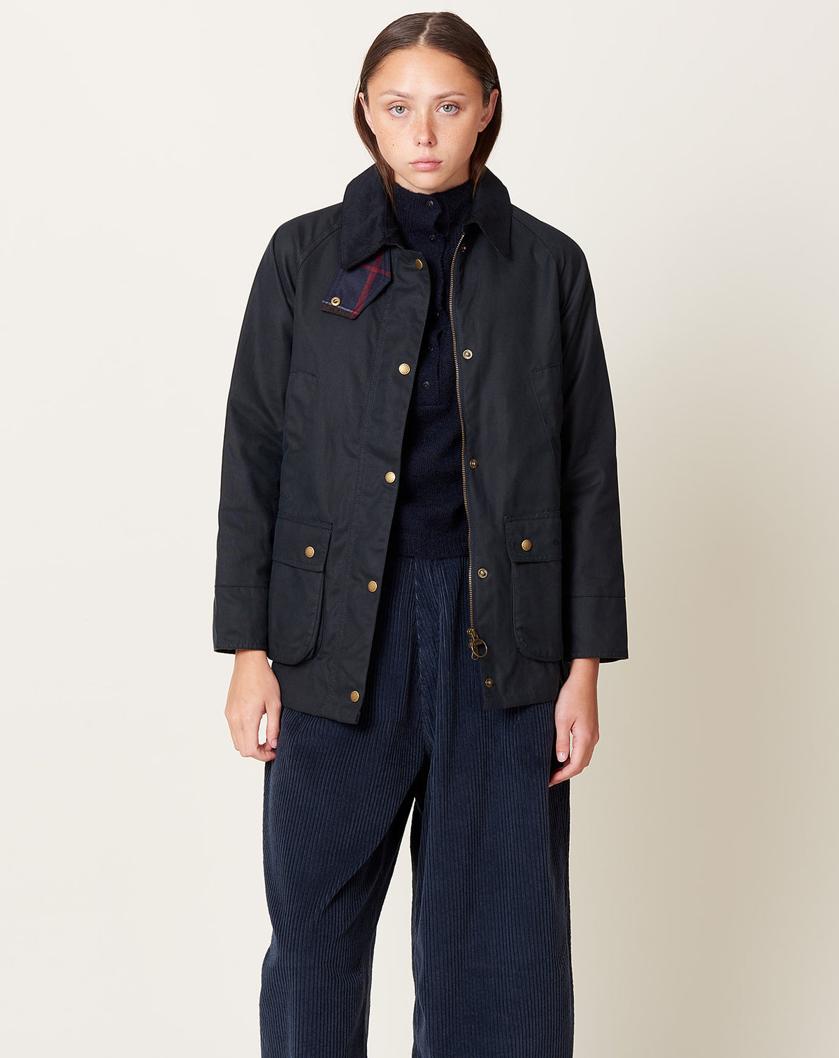 Acorn Wax Jacket in Navy Barbour Covet Lou Covet Lou
