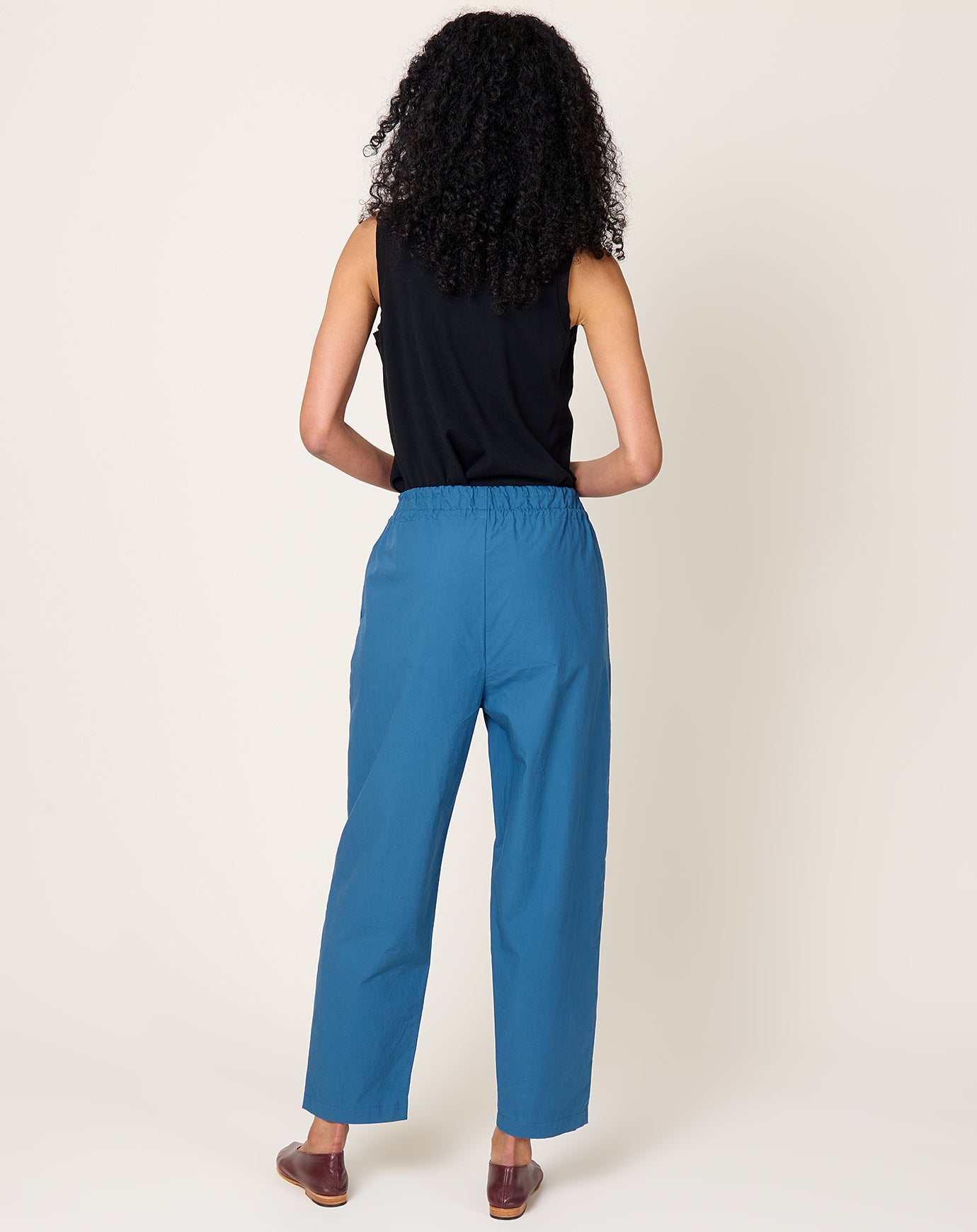 Black Crane Double Strings Pants in Blue
