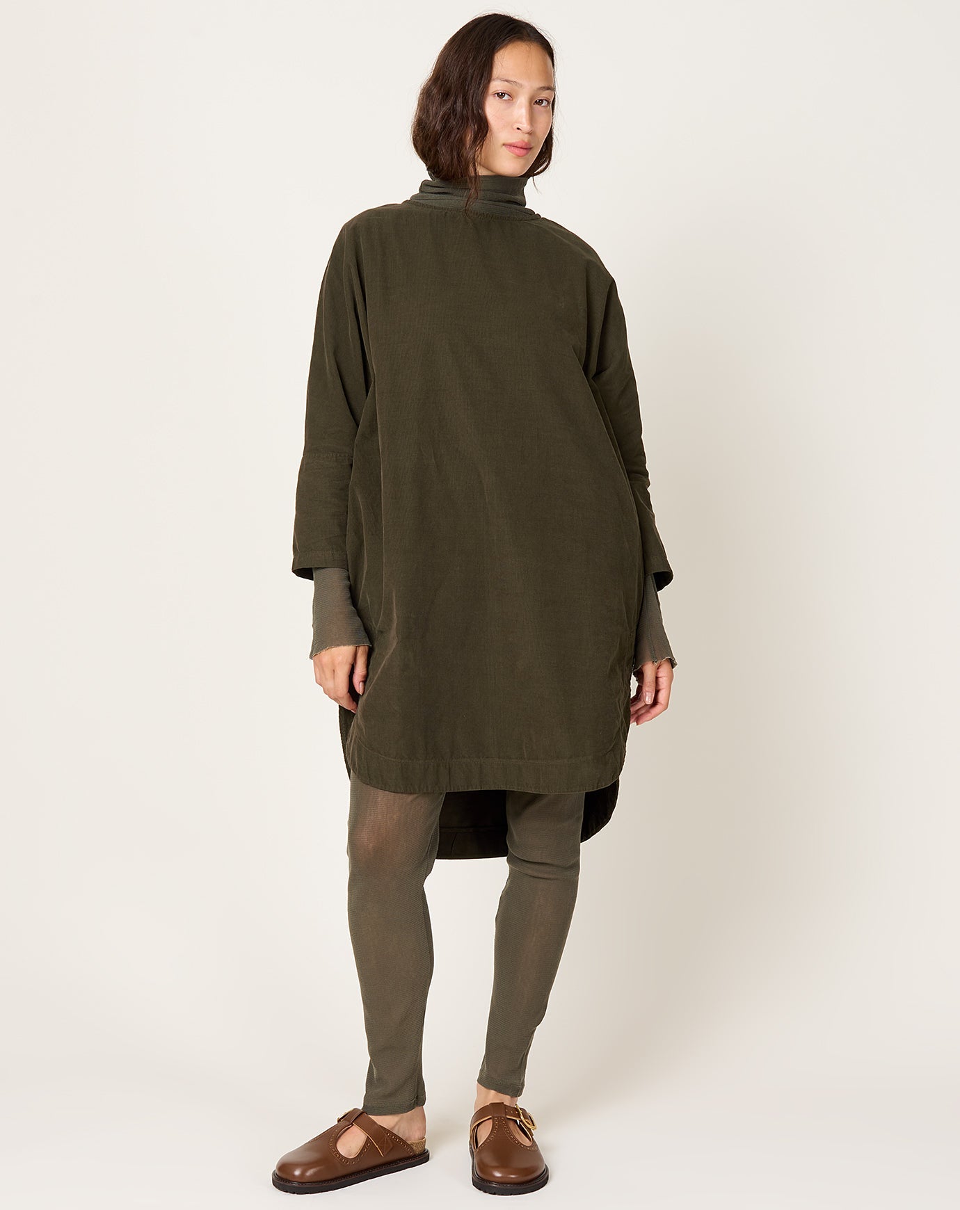 Black Crane Painter Dress in Dark Forest