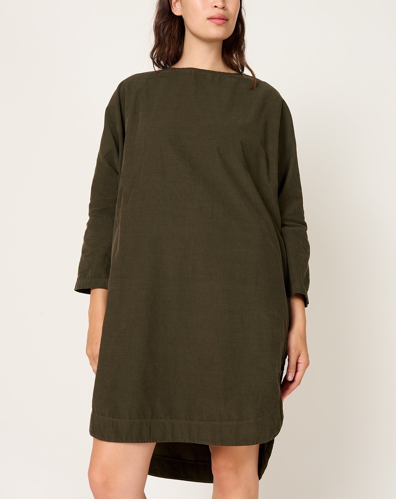 Black Crane Painter Dress in Dark Forest