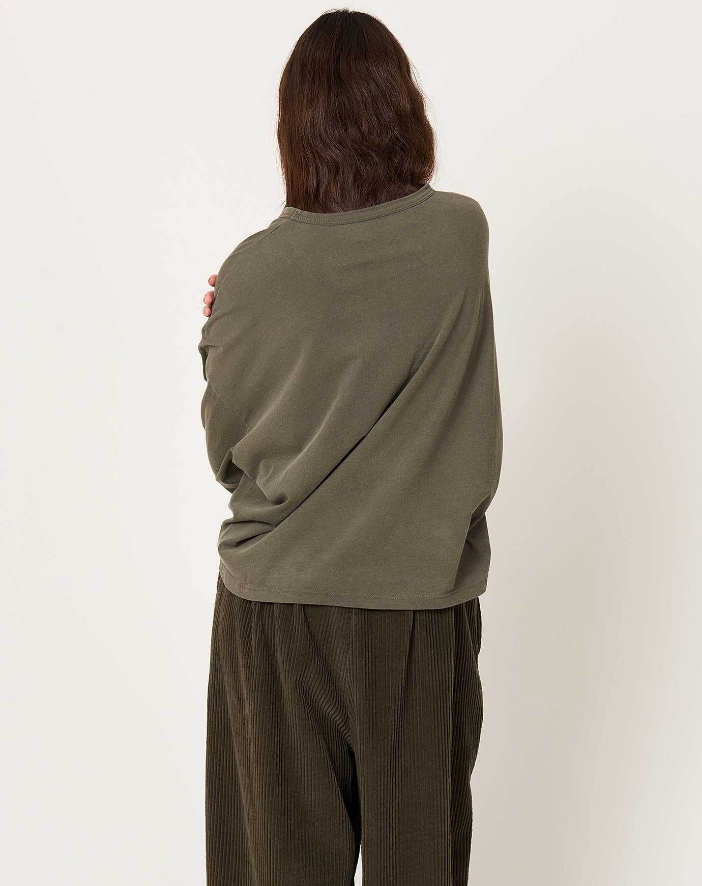 Black Crane Wide L/S Tee in Slate