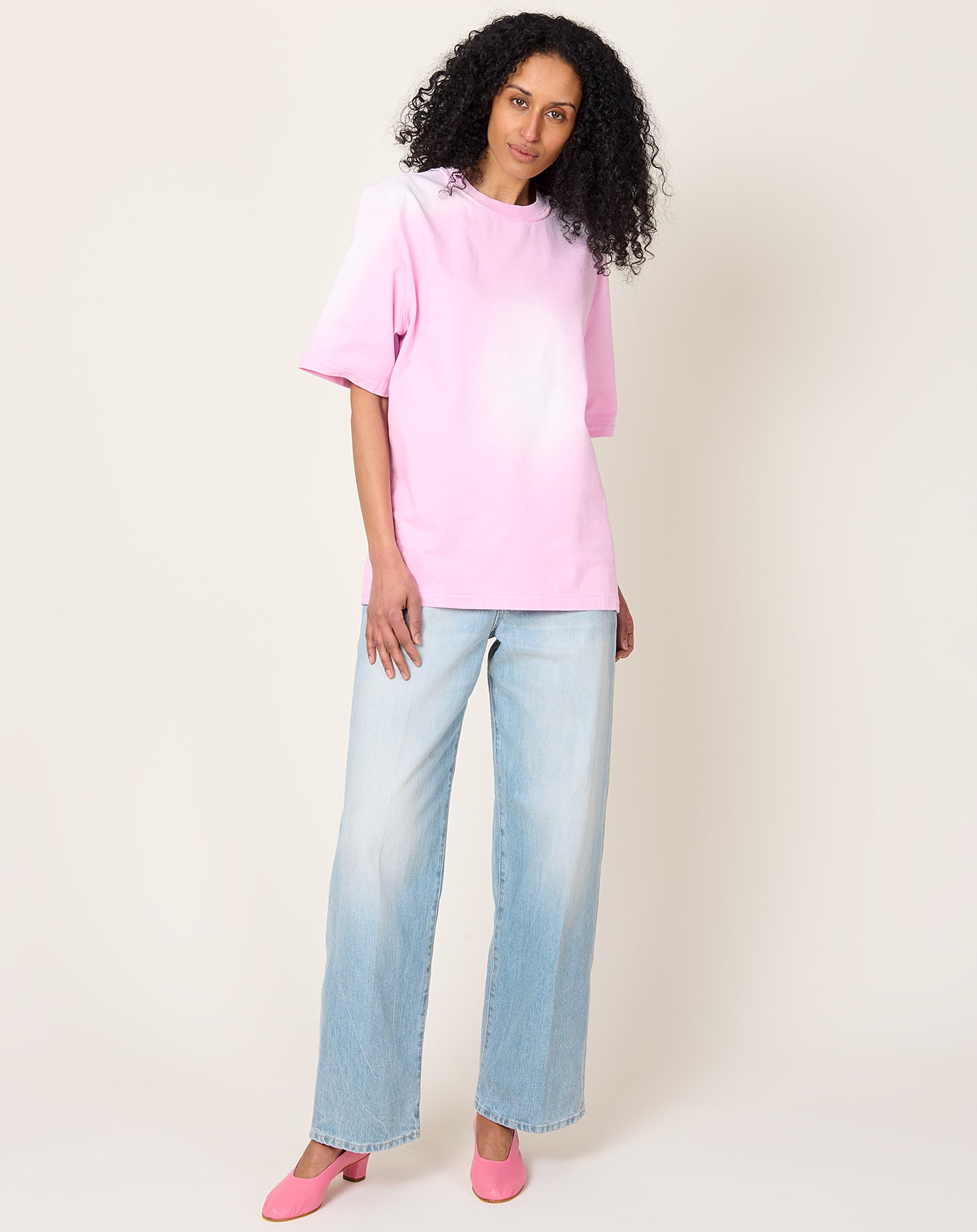 Camiel Fortgens Big Tee in Pink Sunfaded Jersey
