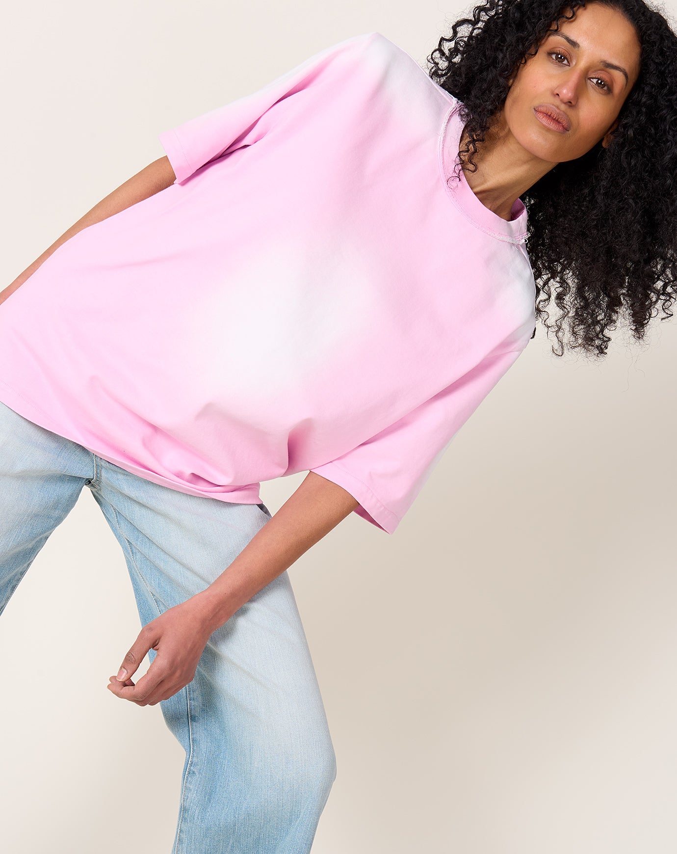 Camiel Fortgens Big Tee in Pink Sunfaded Jersey