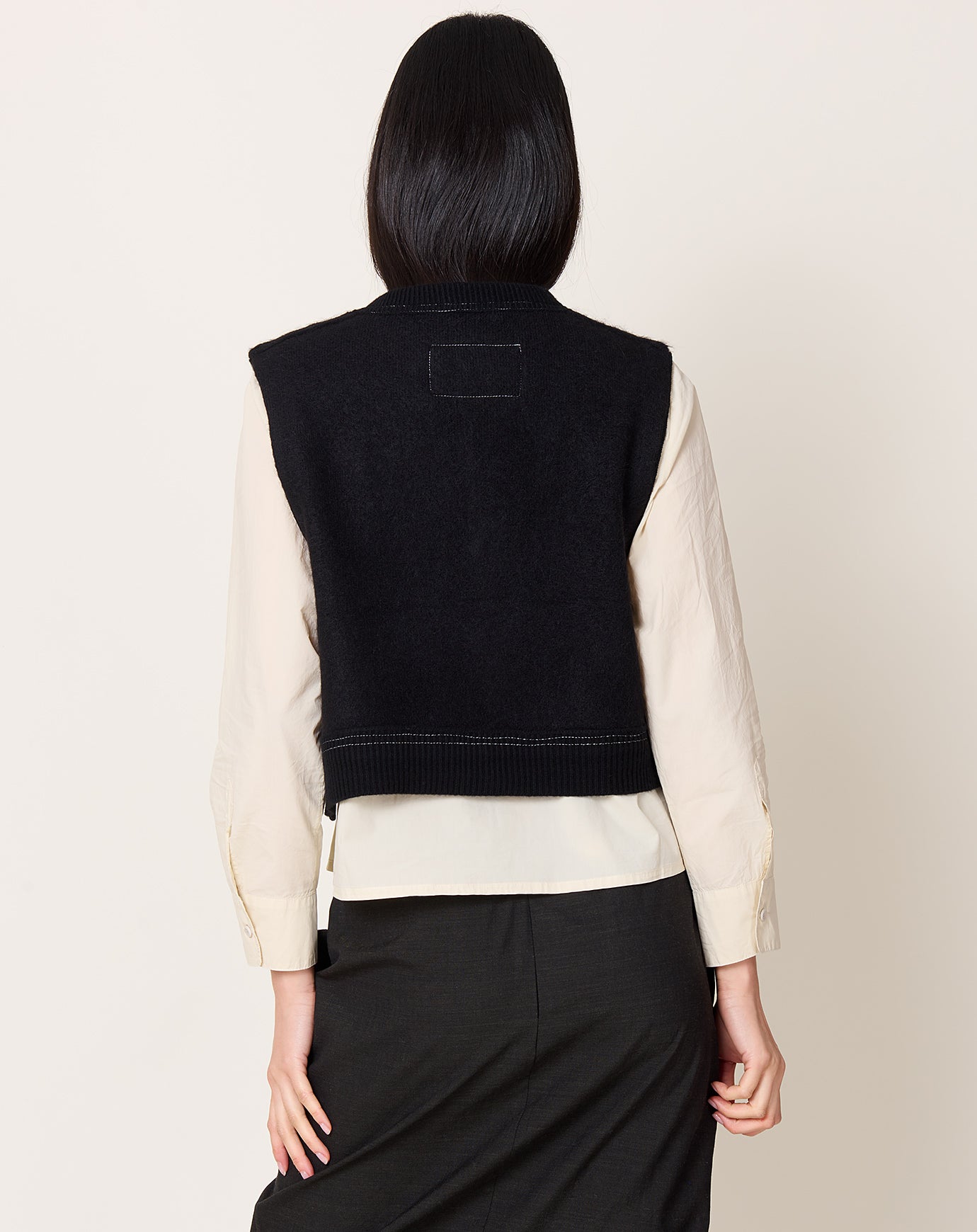 Camiel Fortgens Hairy Crop Vest in Black
