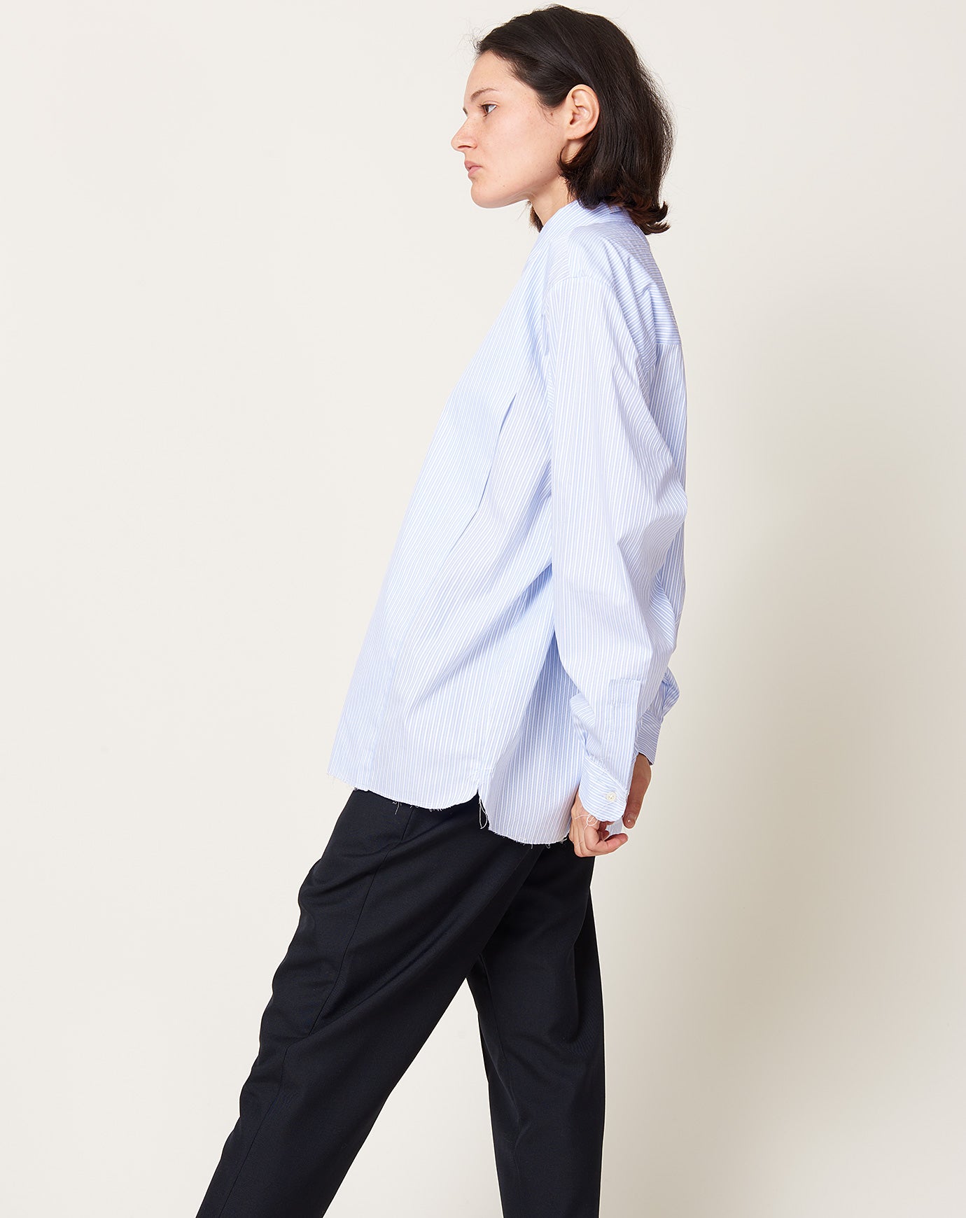 Pocket Shirt in Blue and White Stripe | Camiel Fortgens | Covet +
