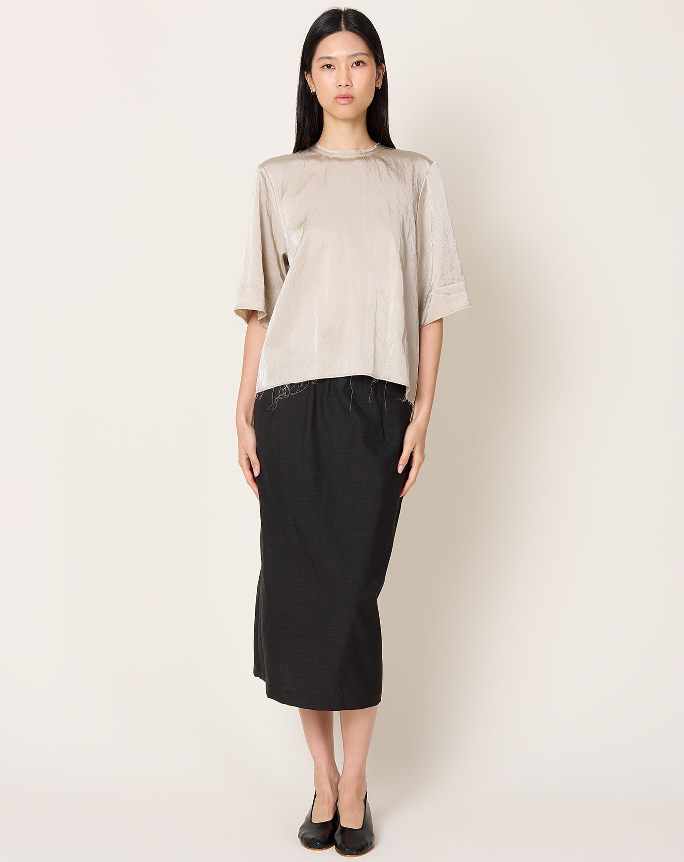 Camiel Fortgens Tailored Tee Top in Champagne