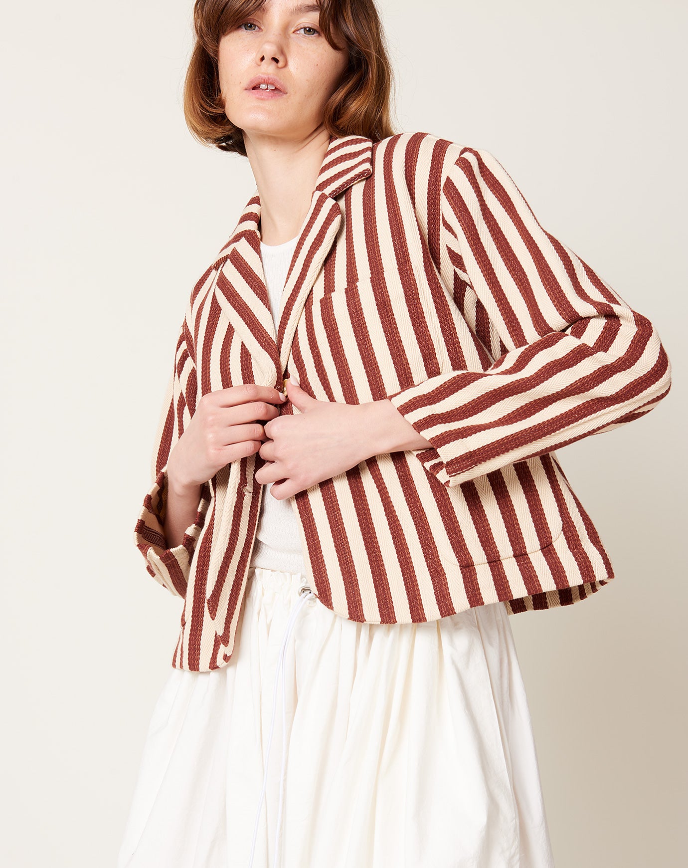 Caron Callahan Bernay Jacket in Auburn Stripe