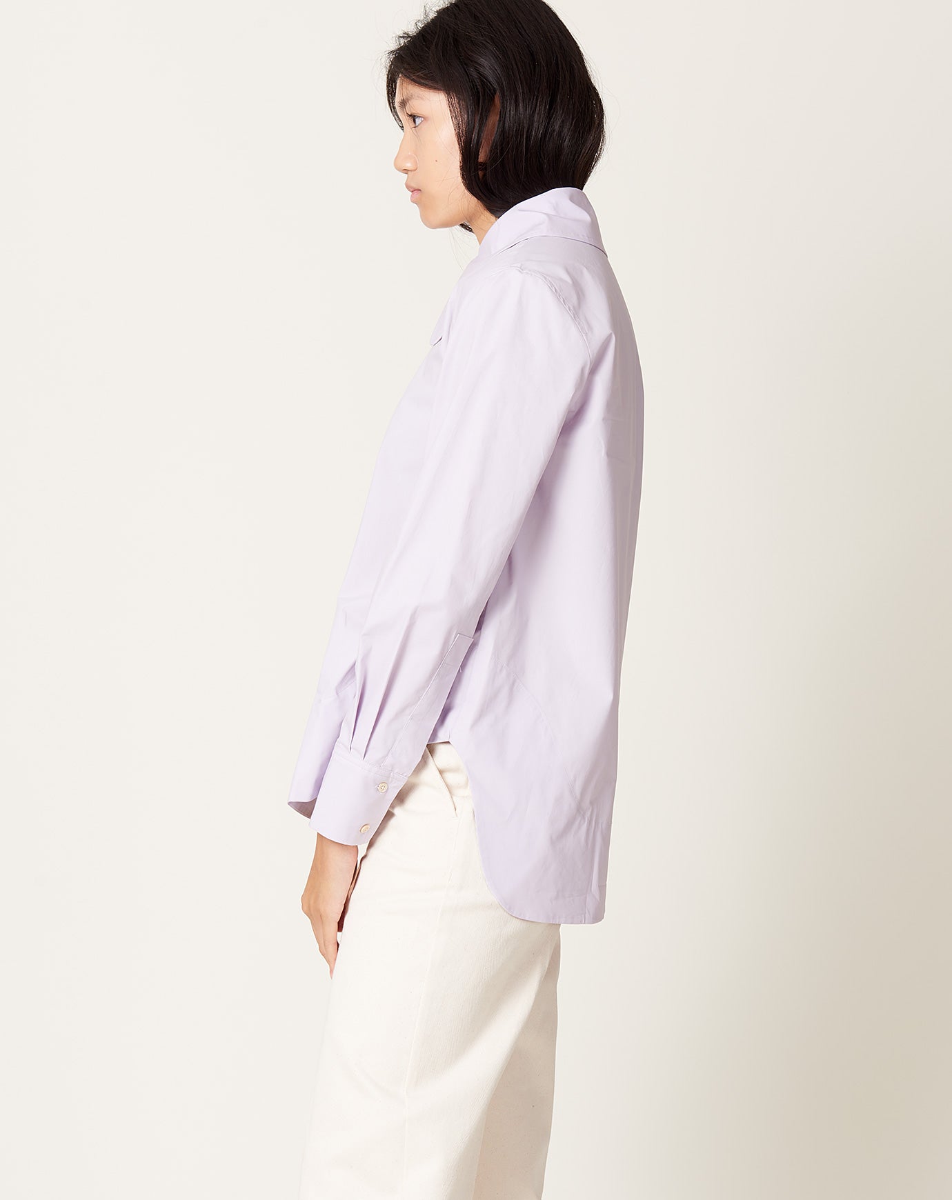 Caron Callahan Cooper Shirt in Lilac Poplin