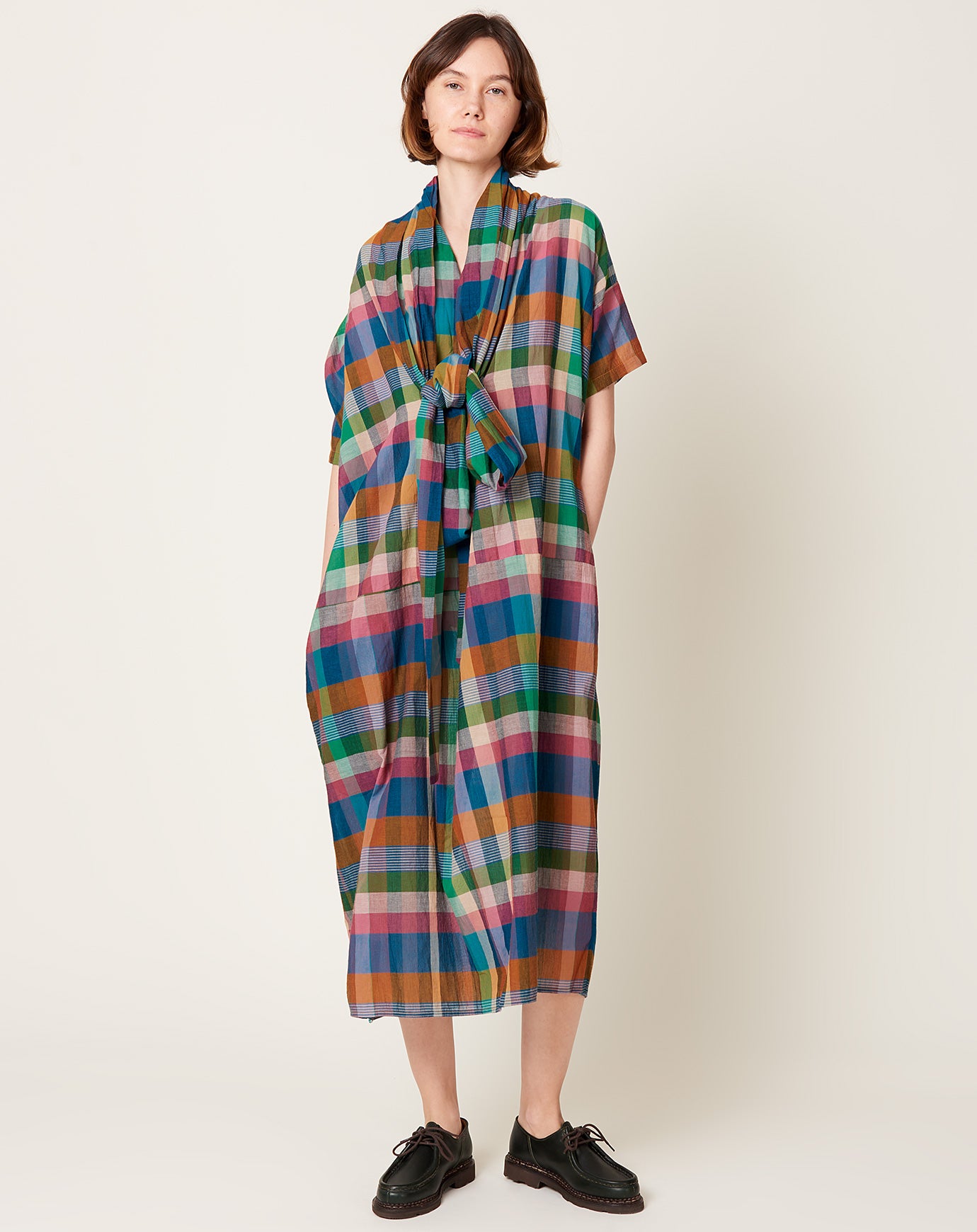 Caron Callahan Julien Dress in Bright Space Dyed Plaid