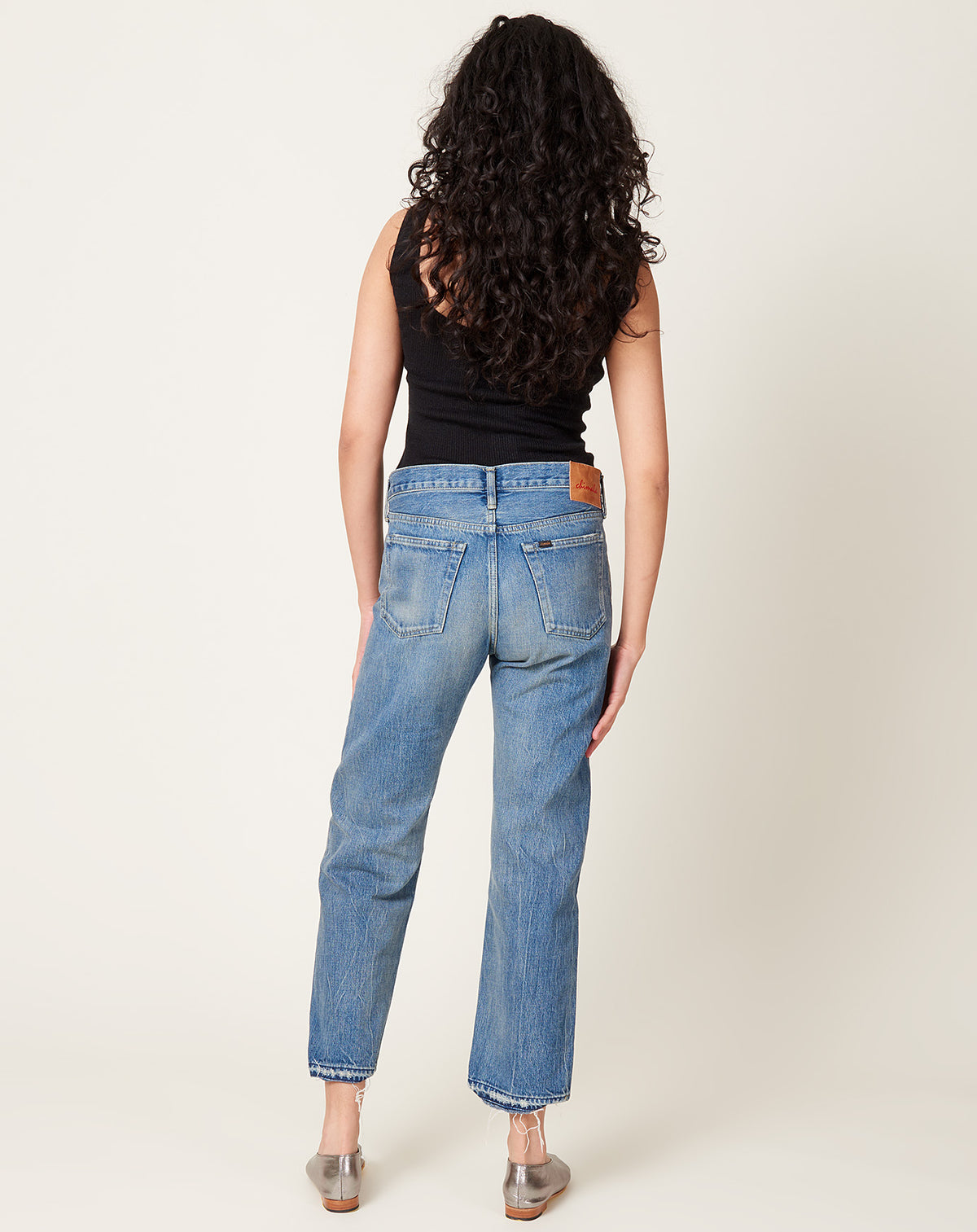 Selvedge Denim Used Ankle Cut in Light Distress | Chimala | Covet 