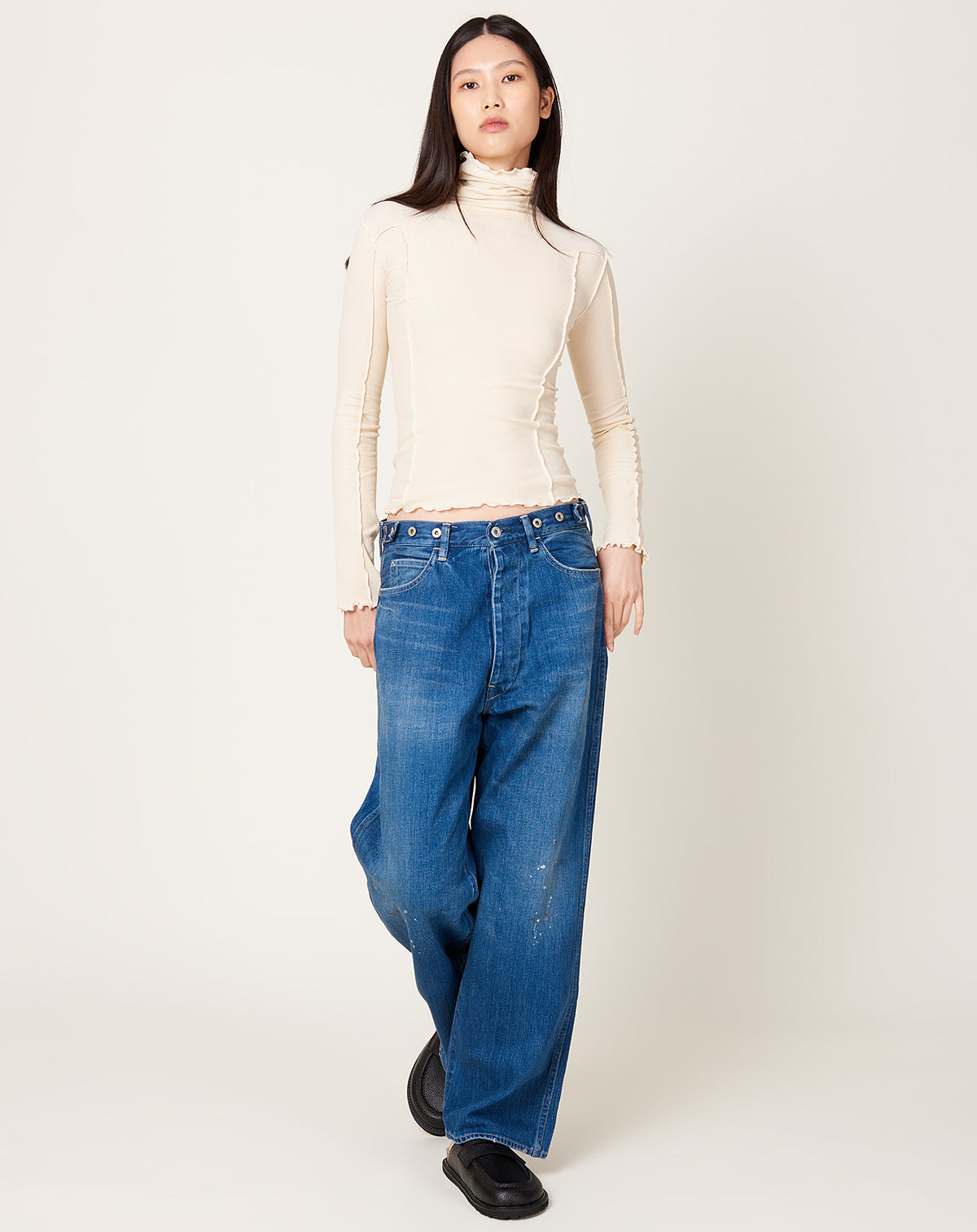 Wide Waist Adjustable Denim Pants | Chimala | Covet + Lou | Covet 