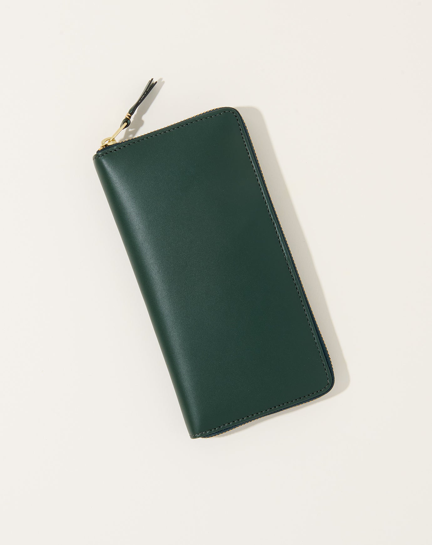 Comme des Garçons Leather Wallet Classic Line in Bottle Green