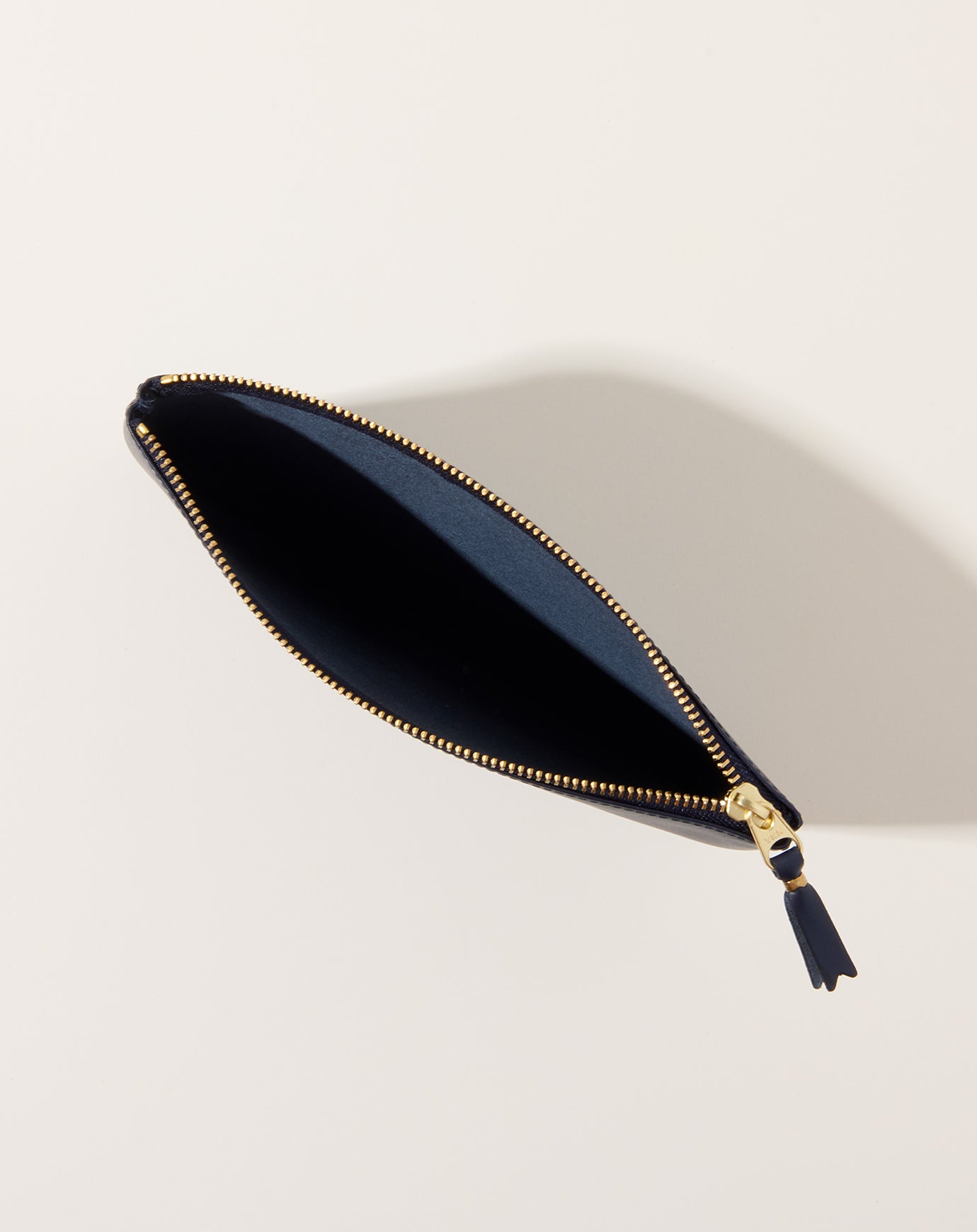 Comme des Garçons Classic Leather Zip Pouch in Navy