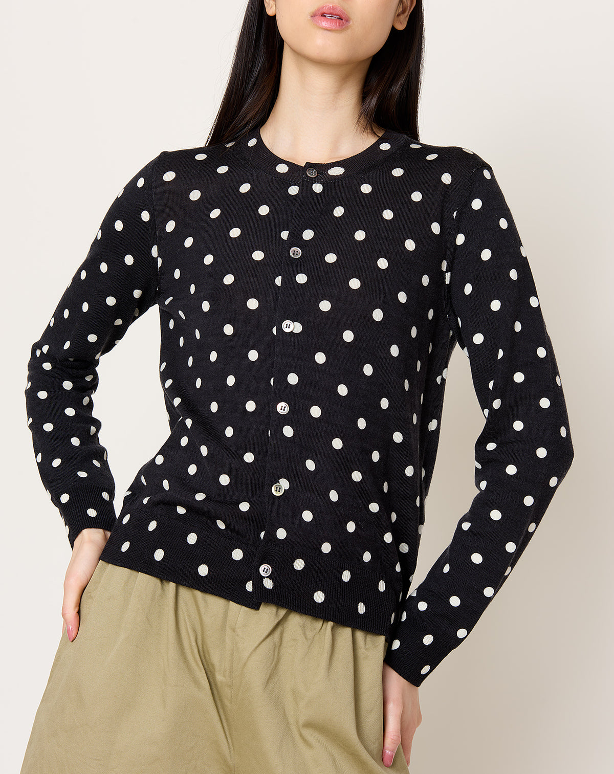 Polka Dot Cardigan in Black | Comme des Garçons Comme des Garçons 