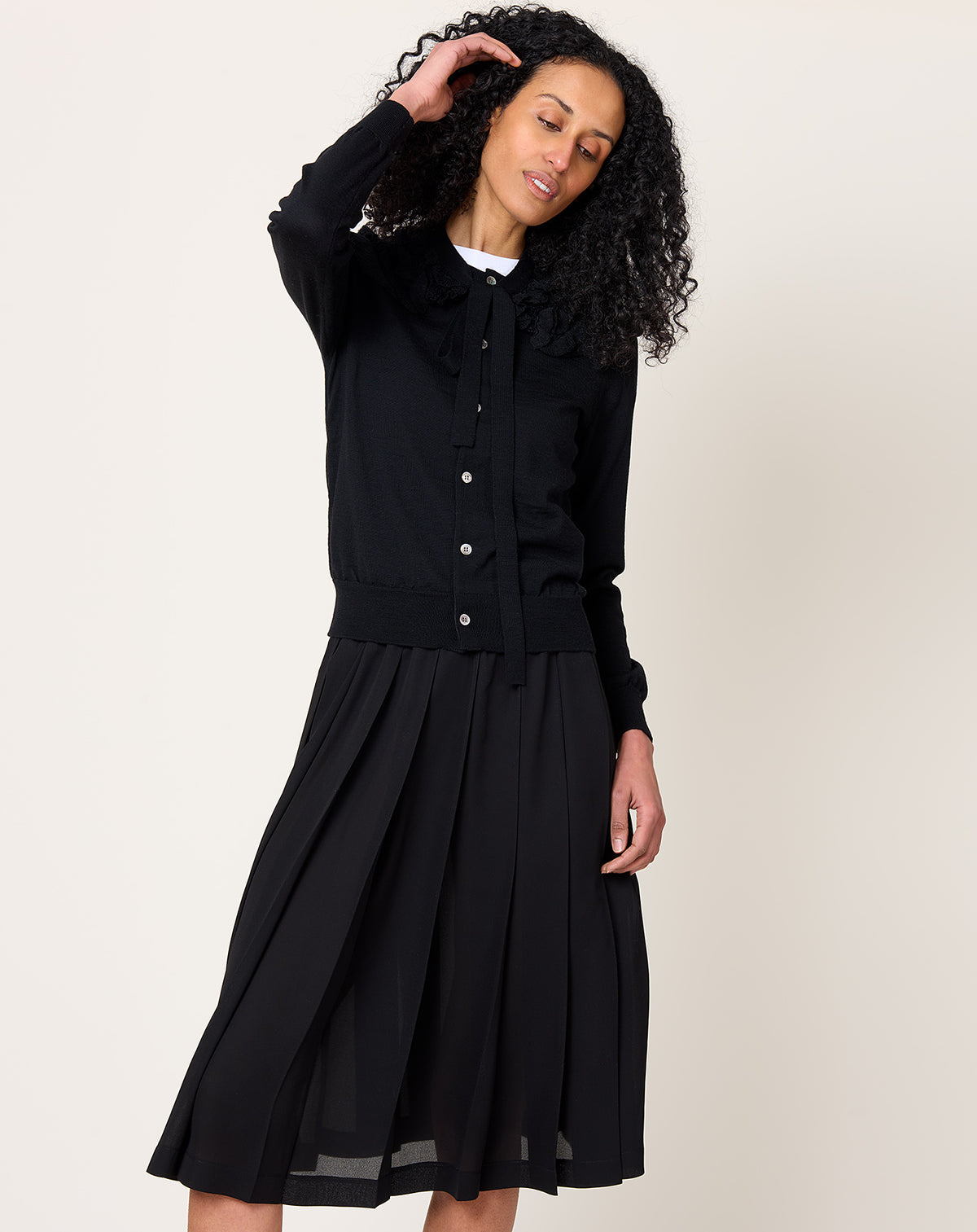 Crochet Collar Cardigan in Black | Comme des Garçons Comme des 