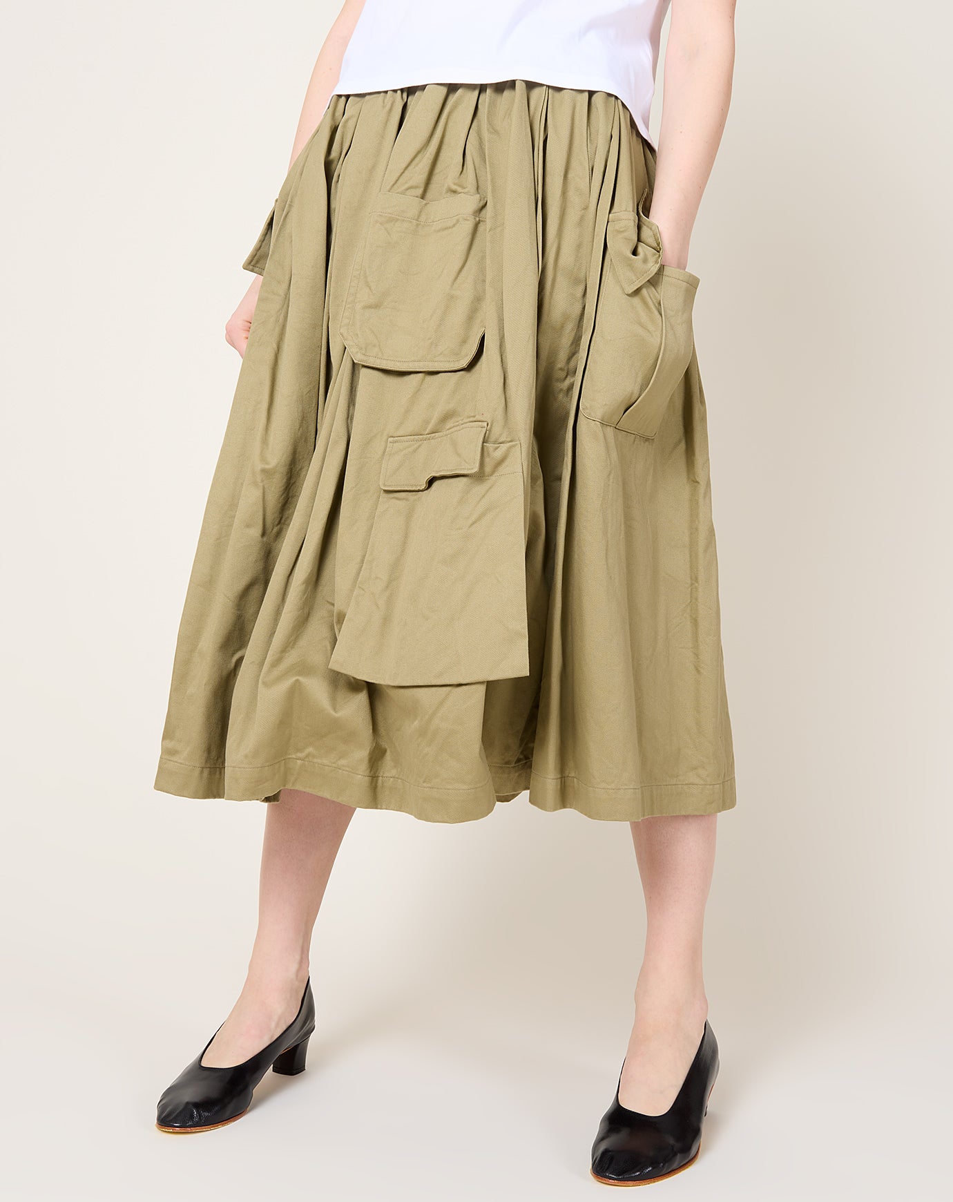 Comme des Garçons Comme des Garçons Cargo Skirt in Khaki