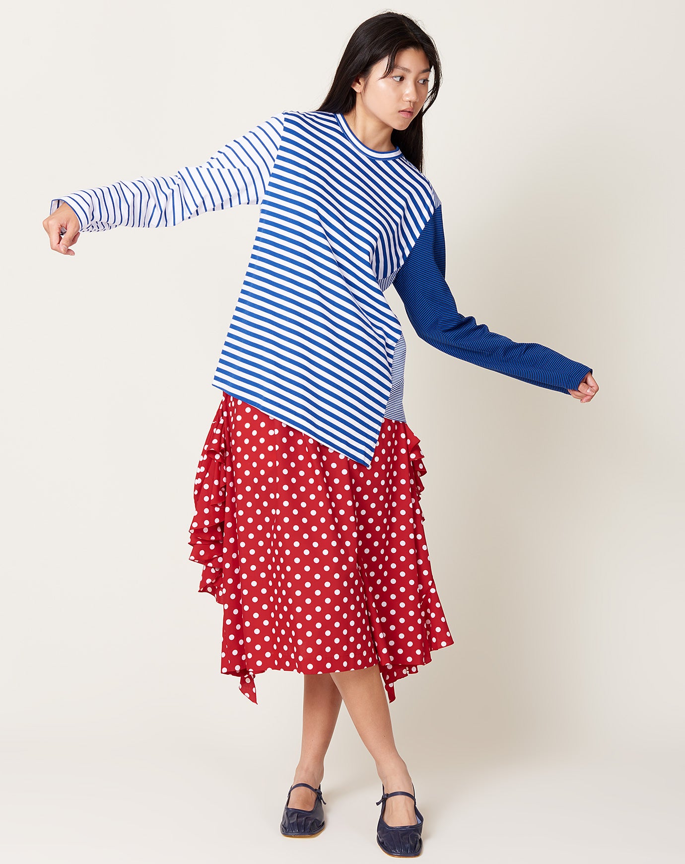 Comme des Garçons Comme des Garçons Jersey Striped Colored Top in Blue