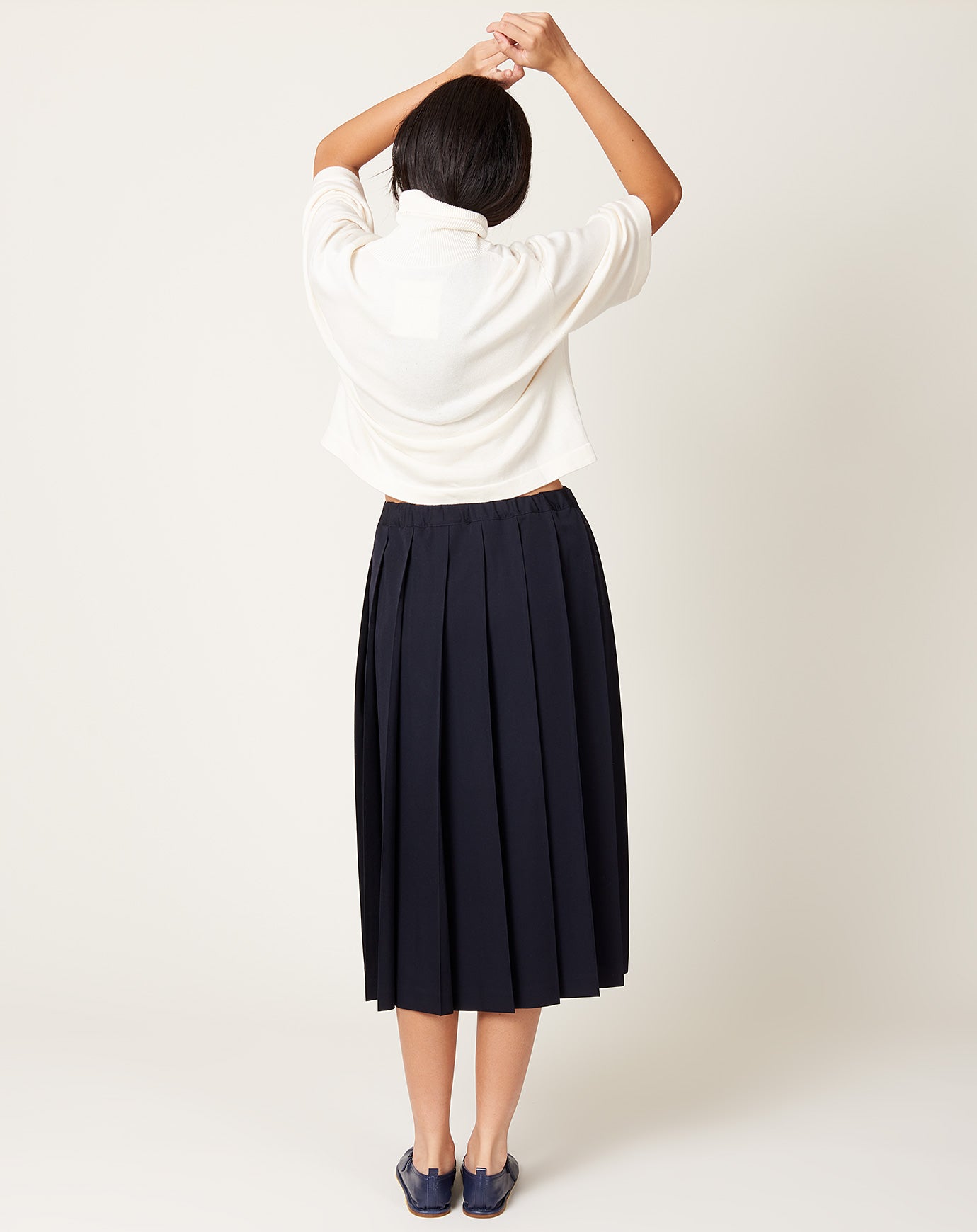 Comme des Garçons Comme des Garçons Long Pleated Skirt in Navy