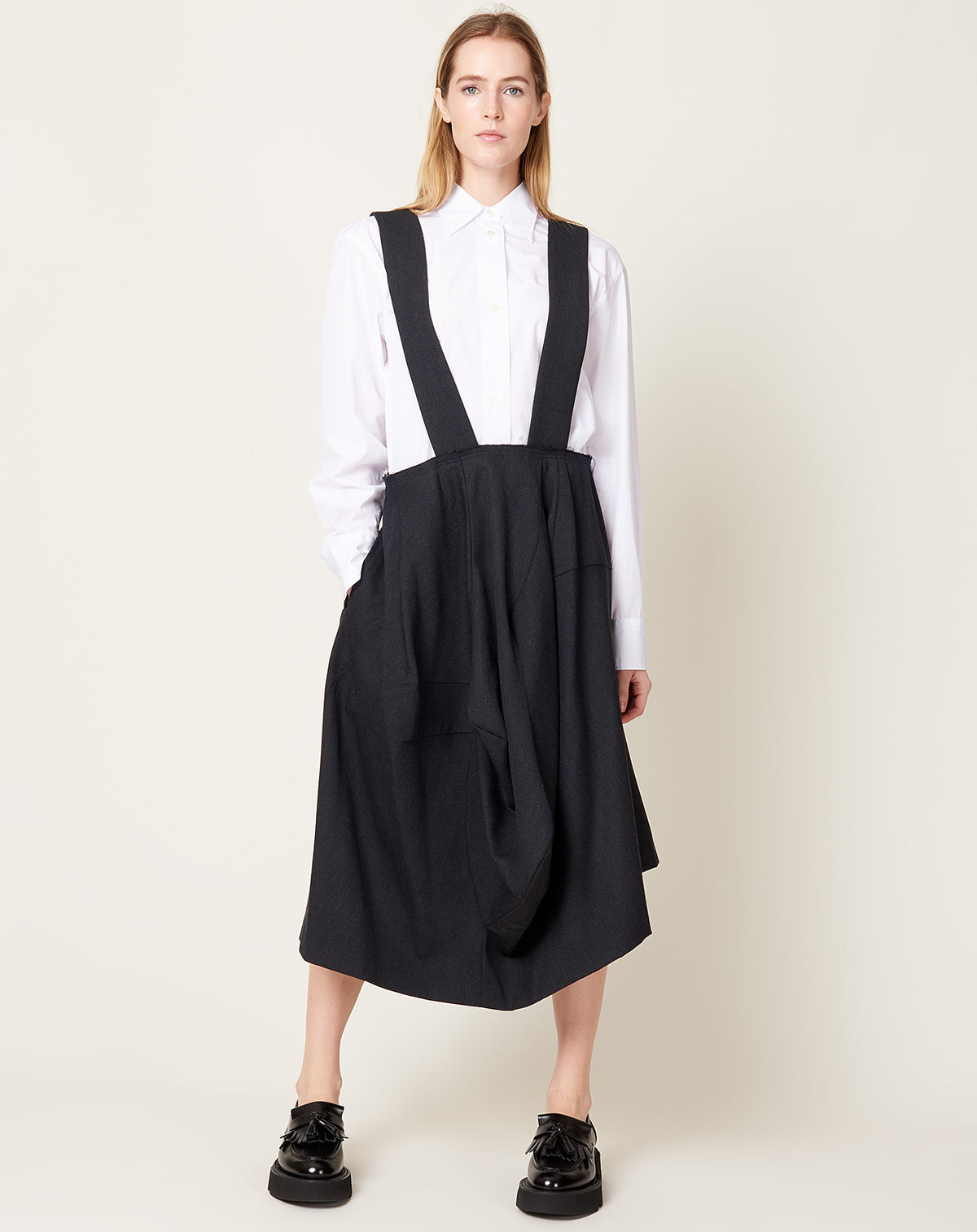 Suspender Drape Skirt in Grey | Comme des Garçons Comme des 